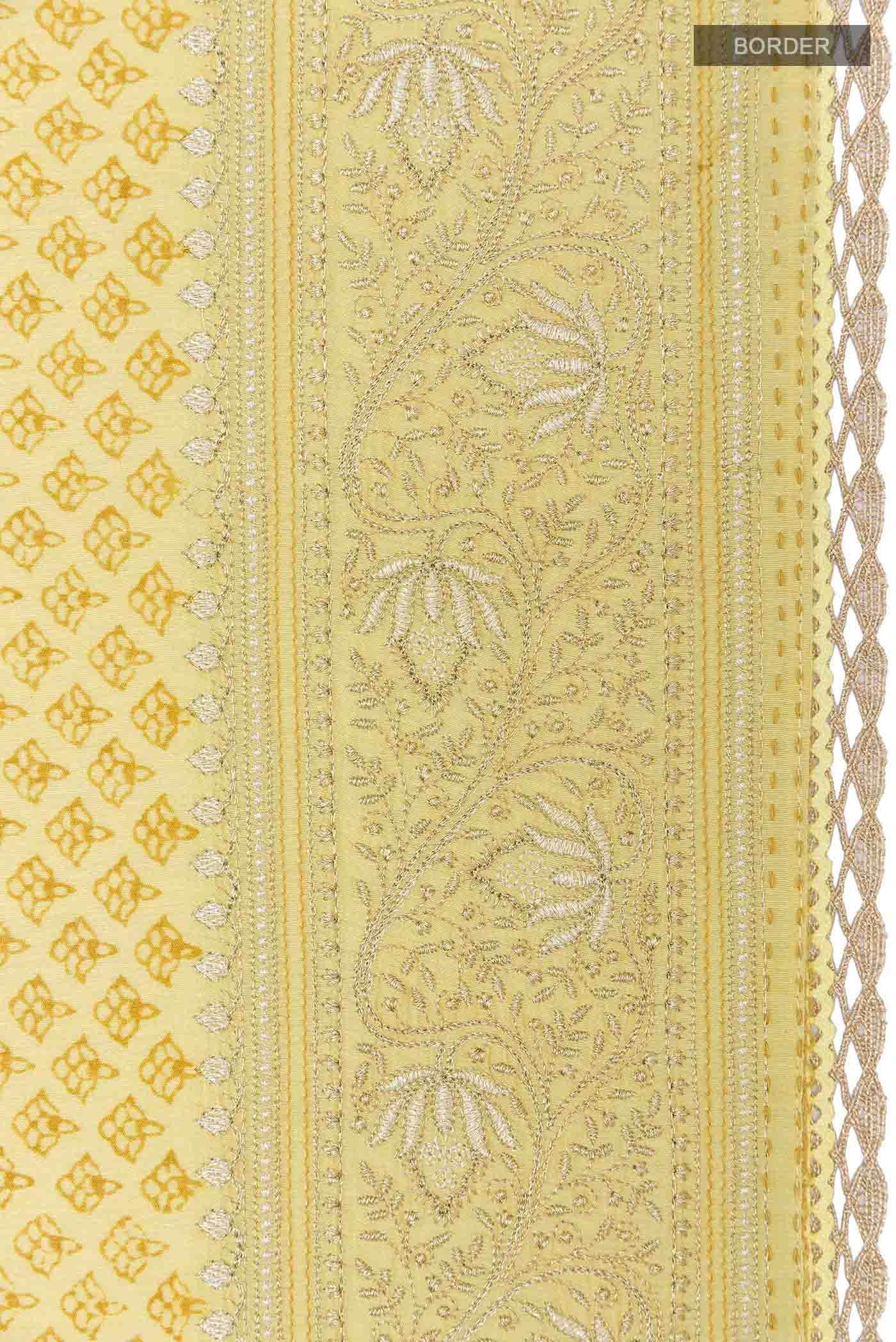 Yellow Tussar Silk Saree