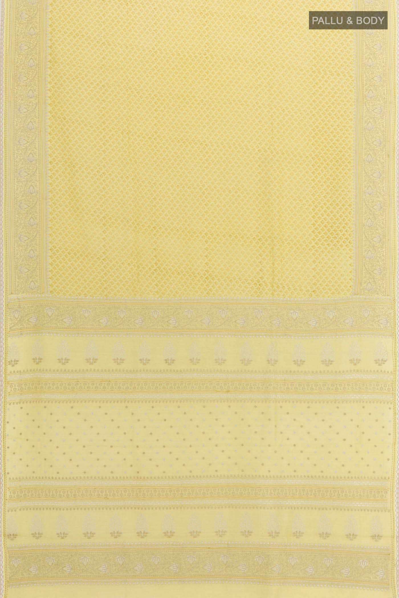 Yellow Tussar Silk Saree