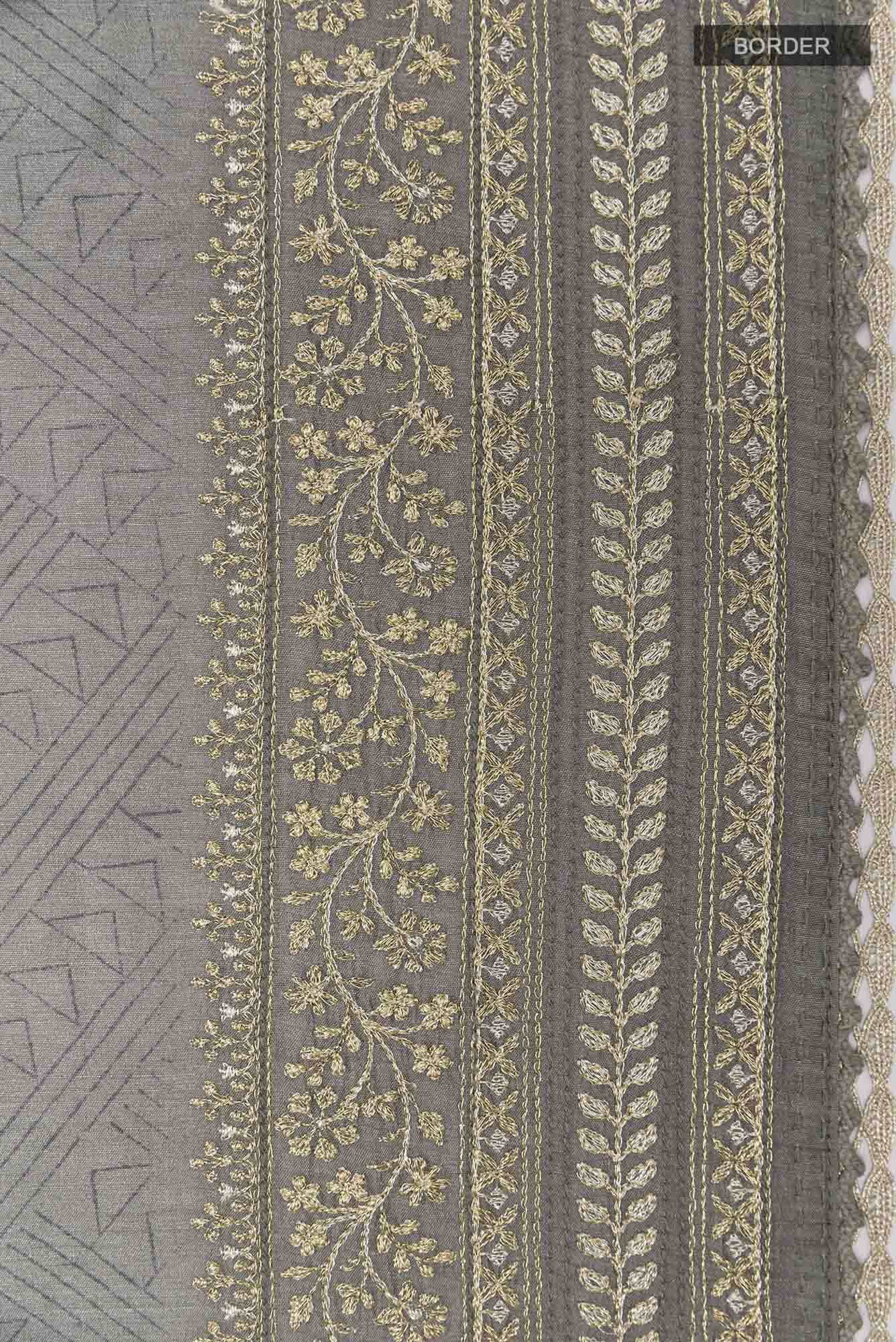 Grey Tussar Saree