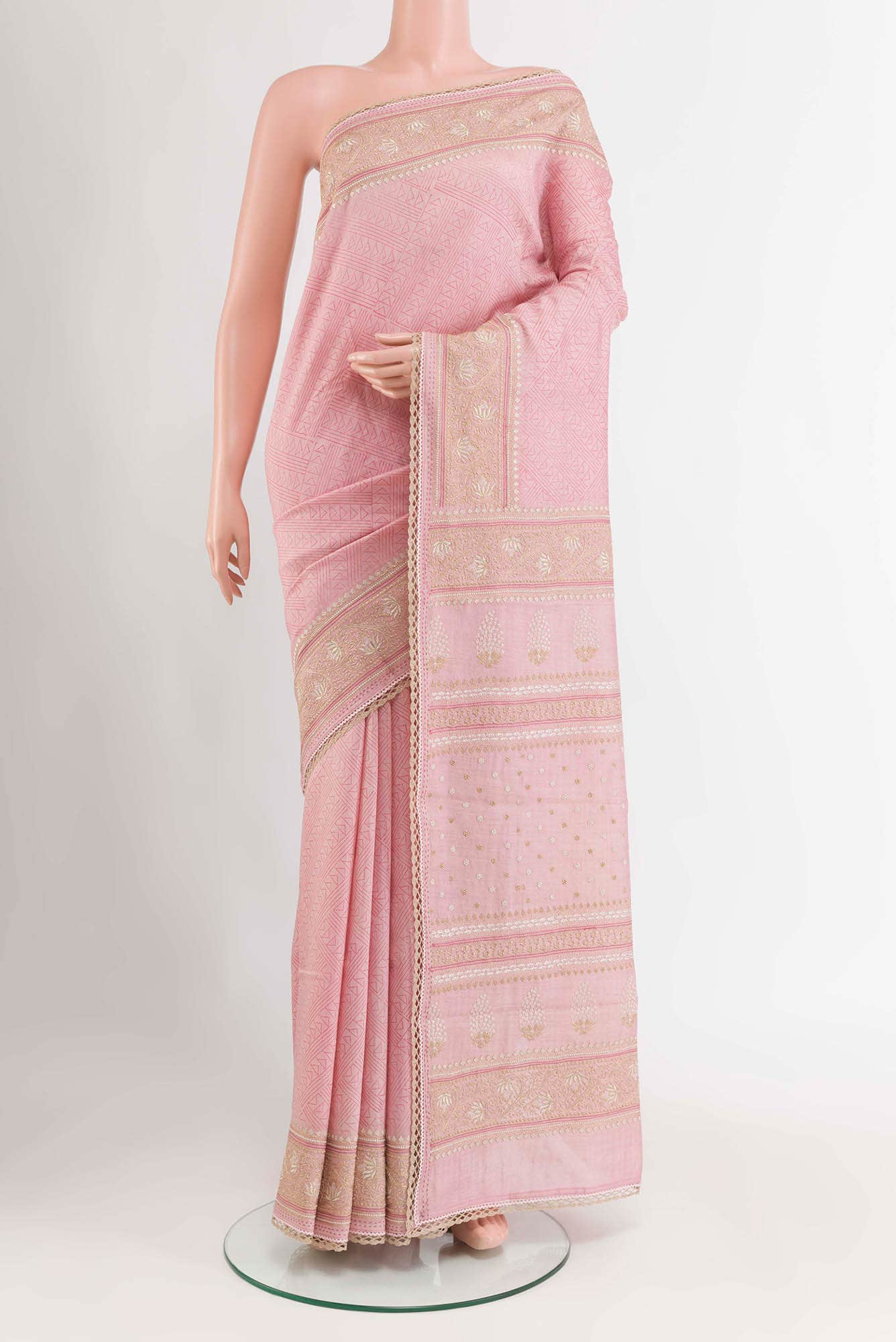 Pink Tussar Saree