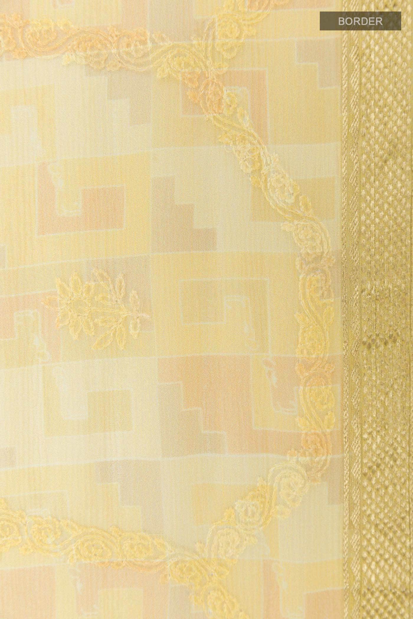 Yellow Chiffon Saree