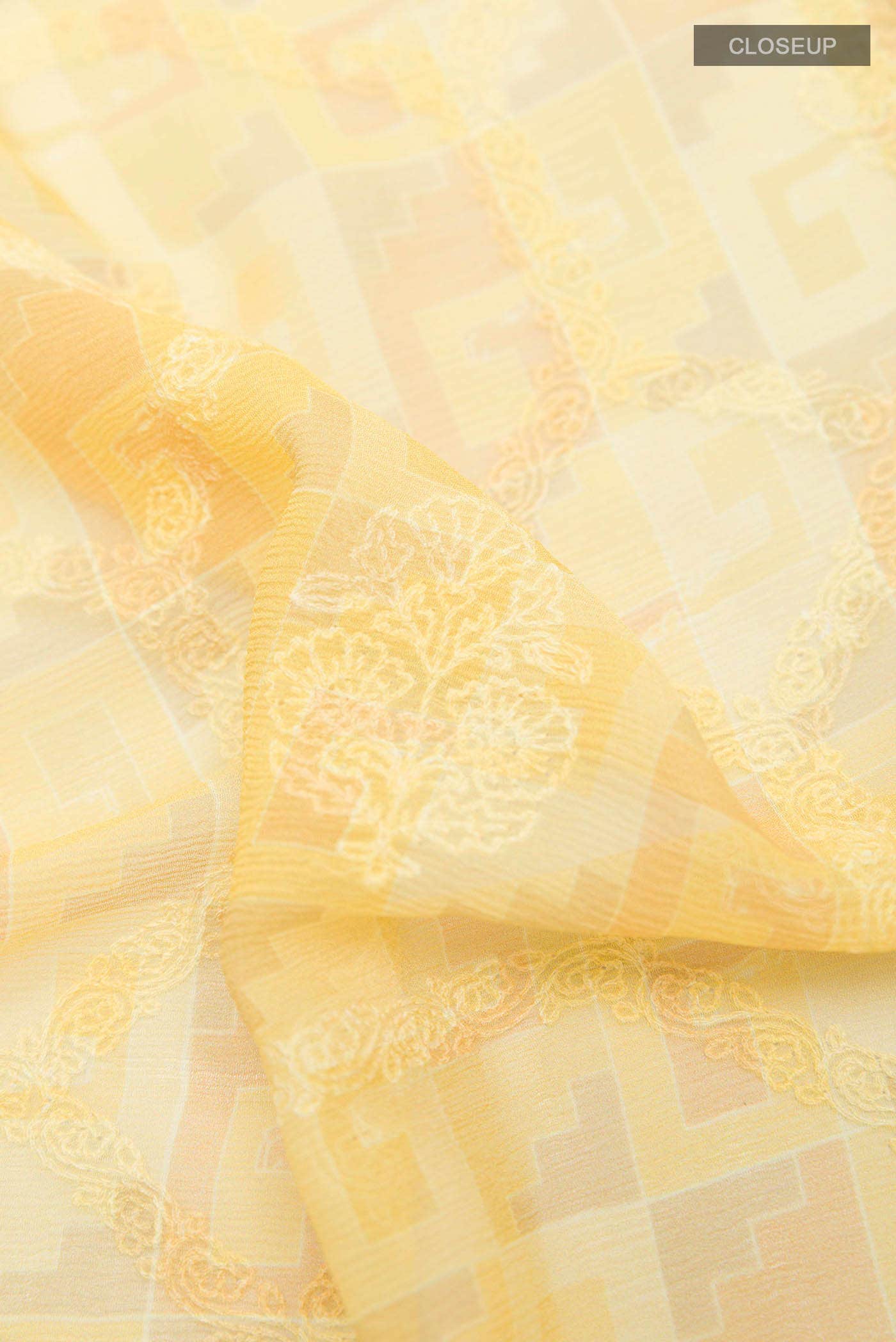 Yellow Chiffon Saree