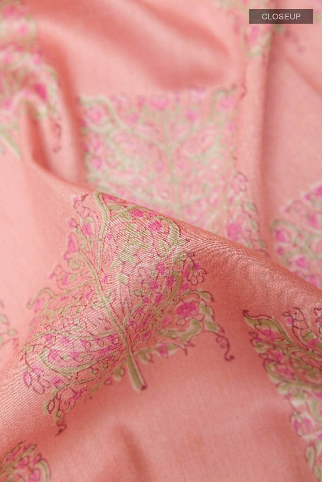 Pink Tussar Silk Saree