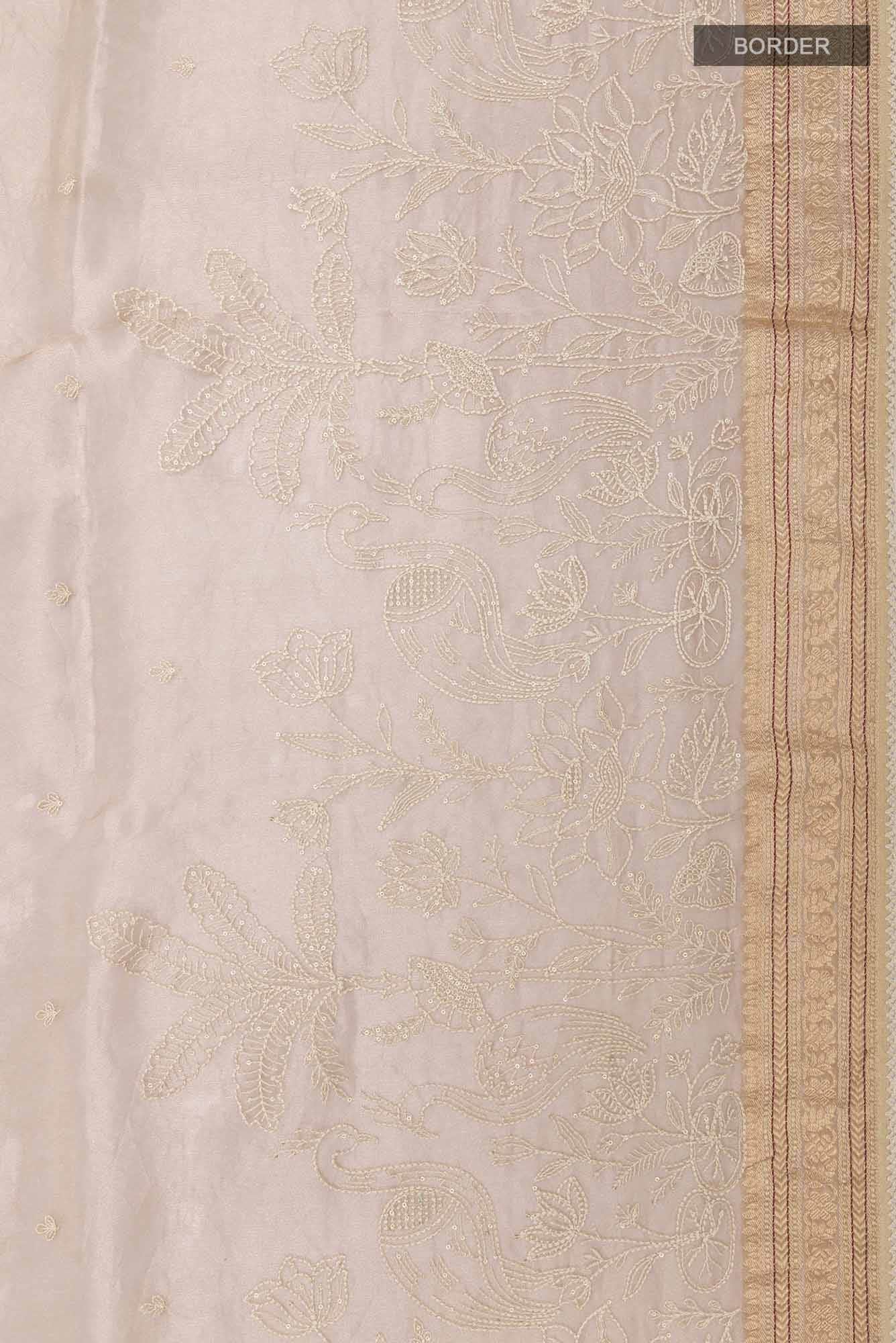 Beige Tissue Silk Saree