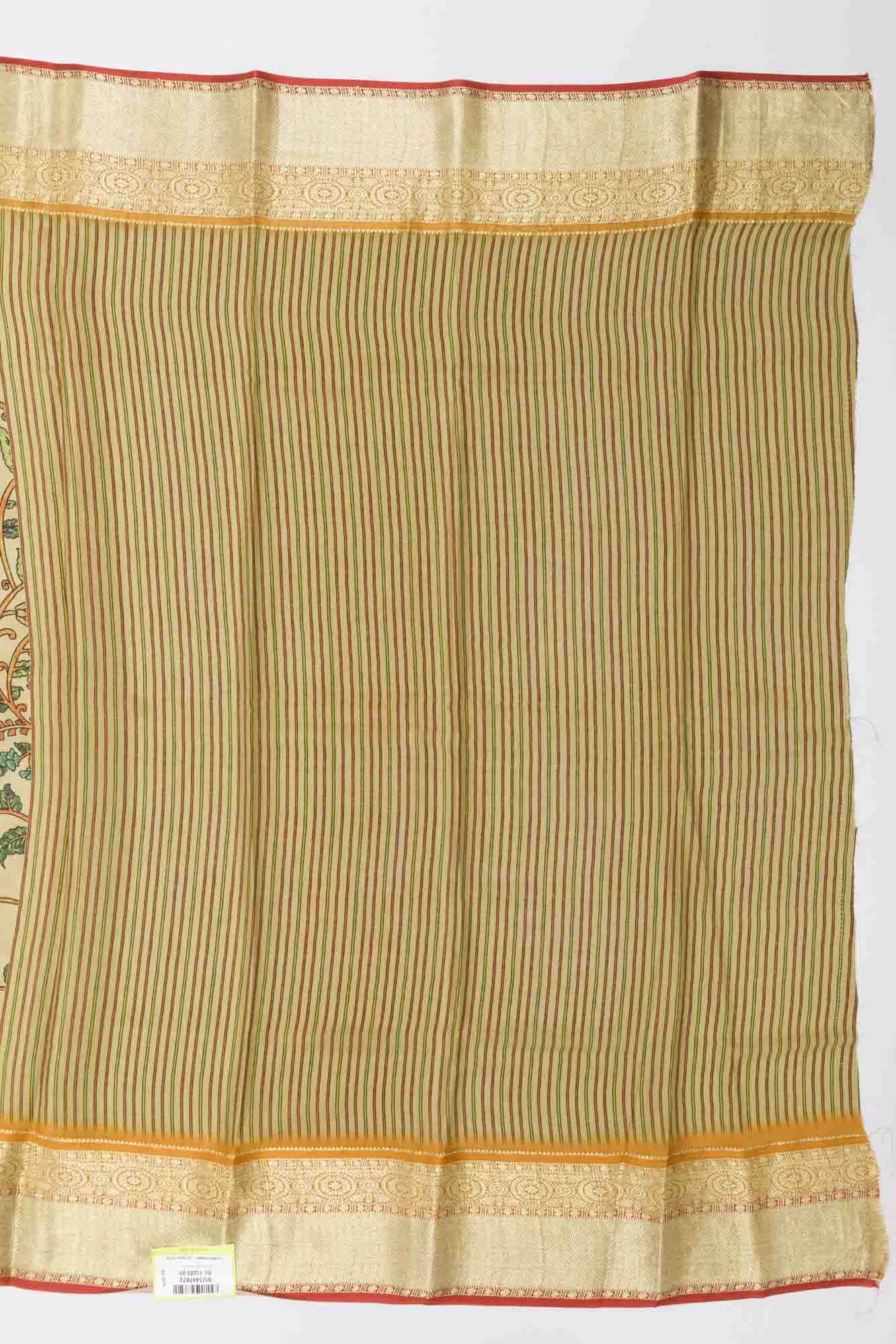 Dark Beige Satin Silk Saree