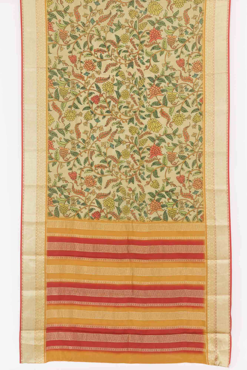Dark Beige Satin Silk Saree