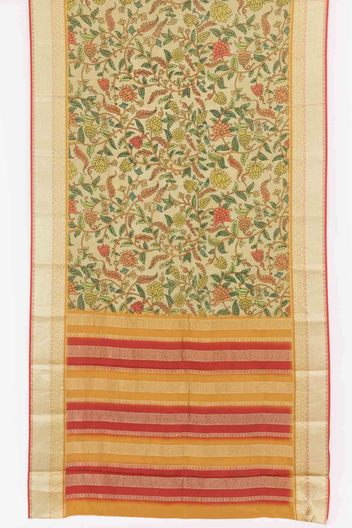 Dark Beige Satin Silk Saree