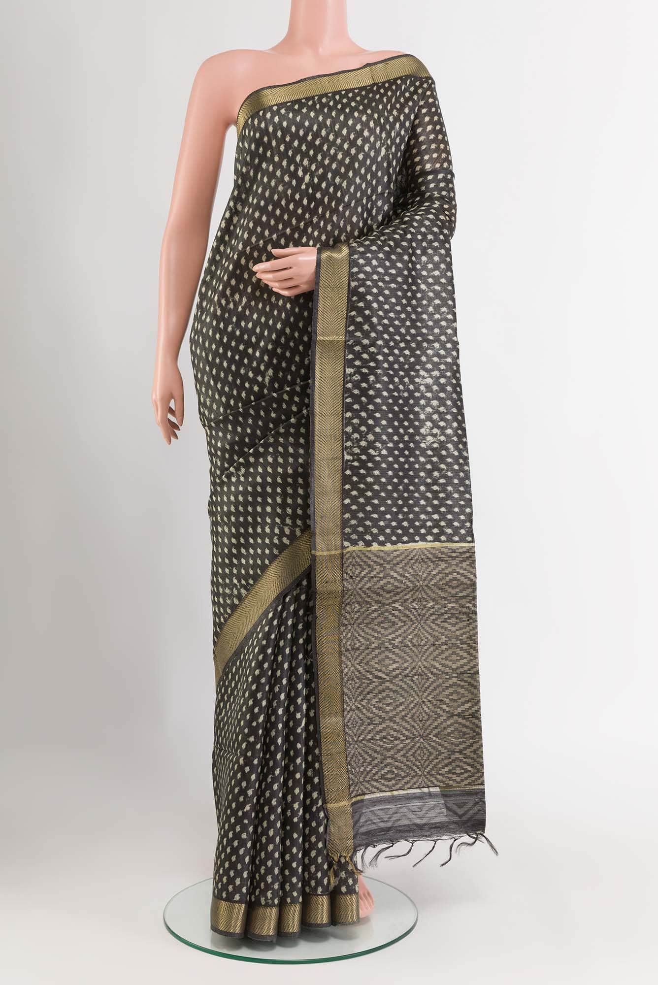Black Tussar Saree