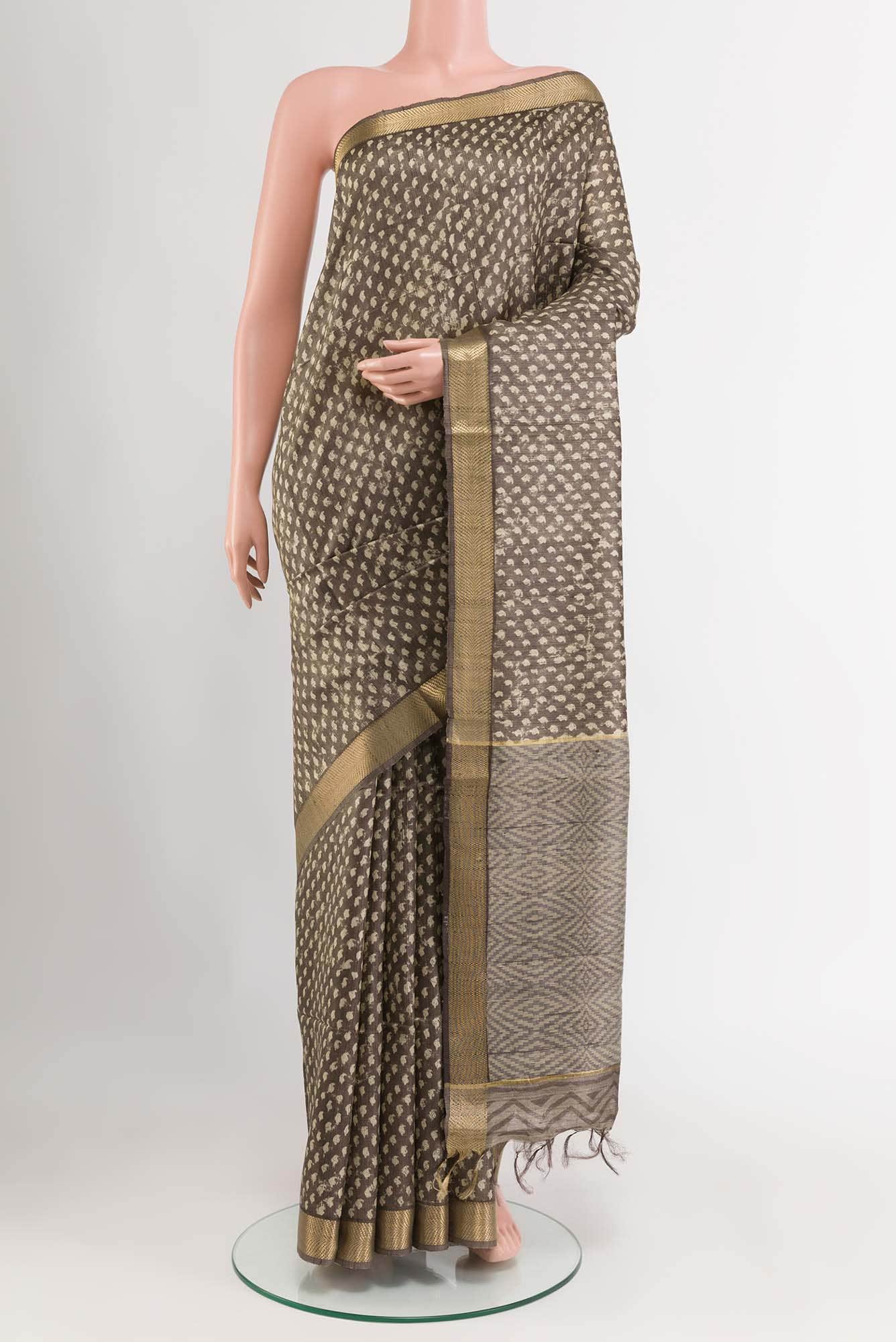 Grey Tussar Saree