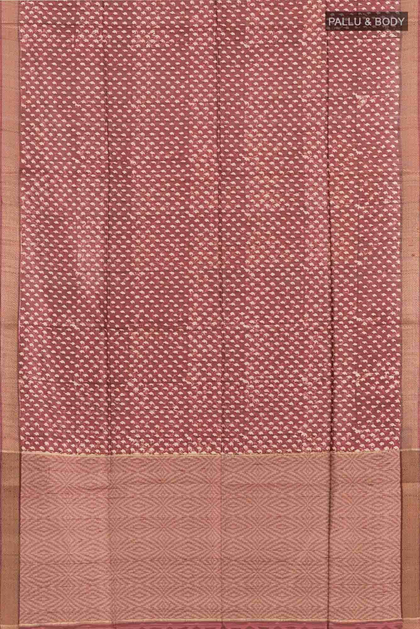 Maroon Tussar Saree