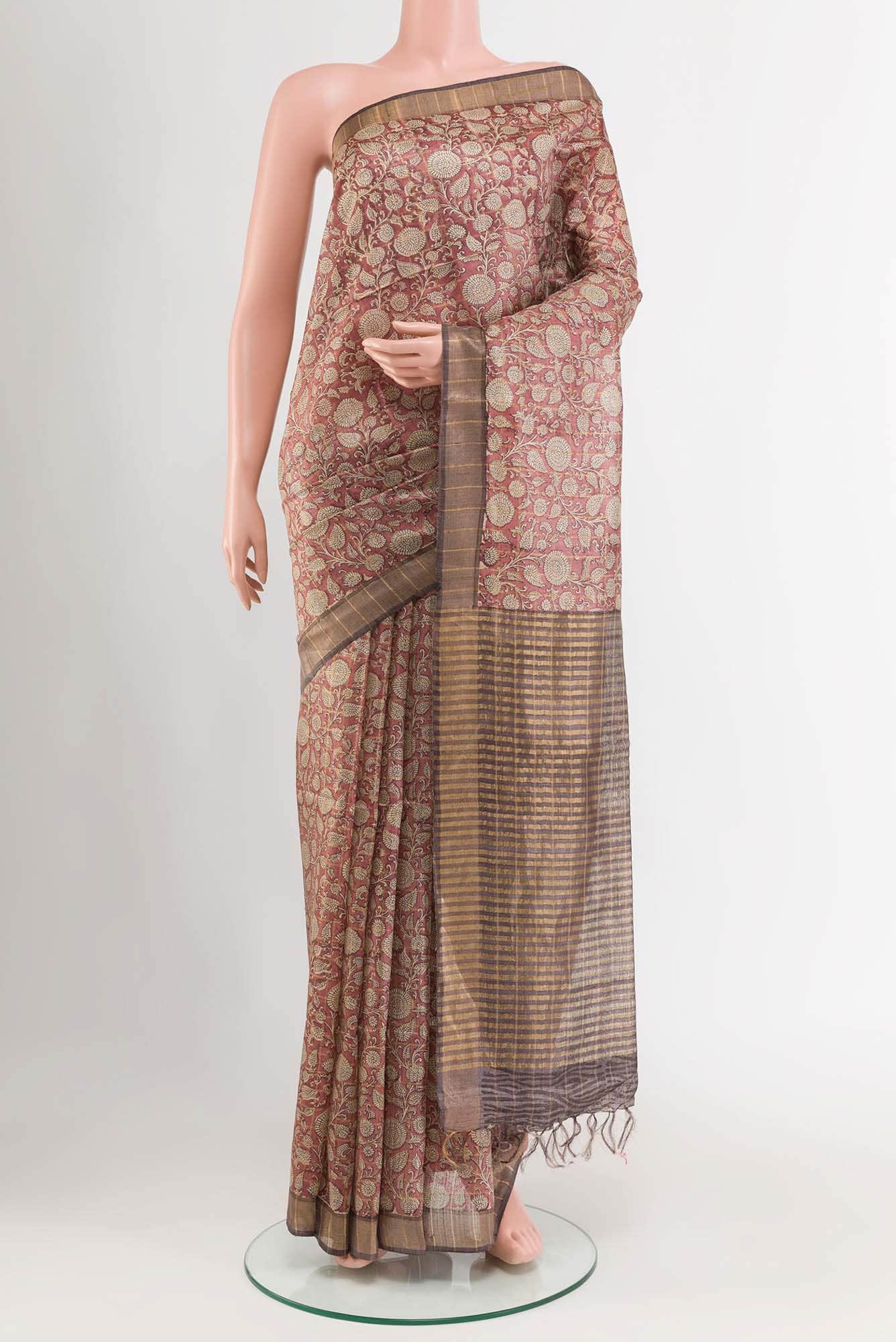 Pink Tussar Saree