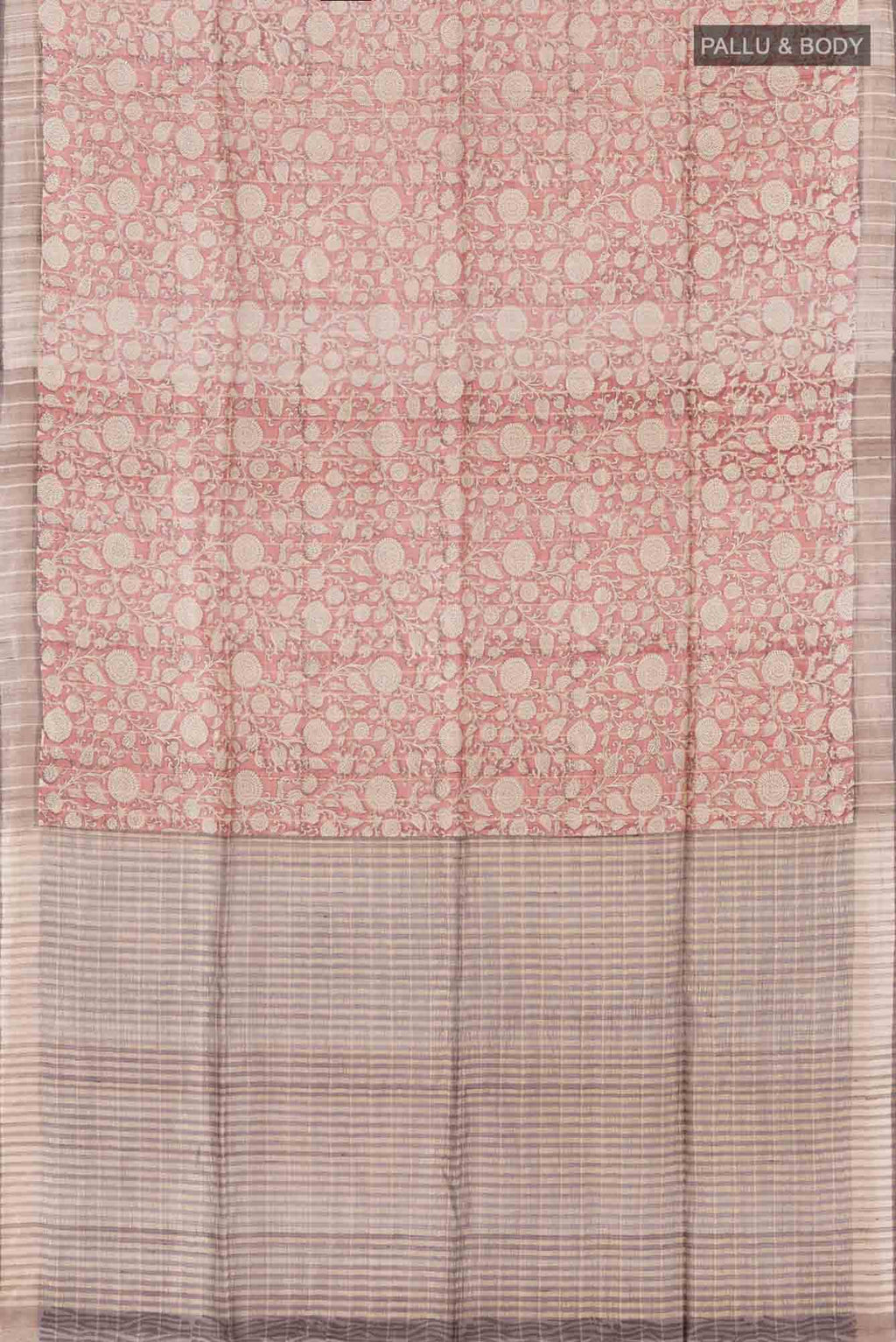 Pink Tussar Saree