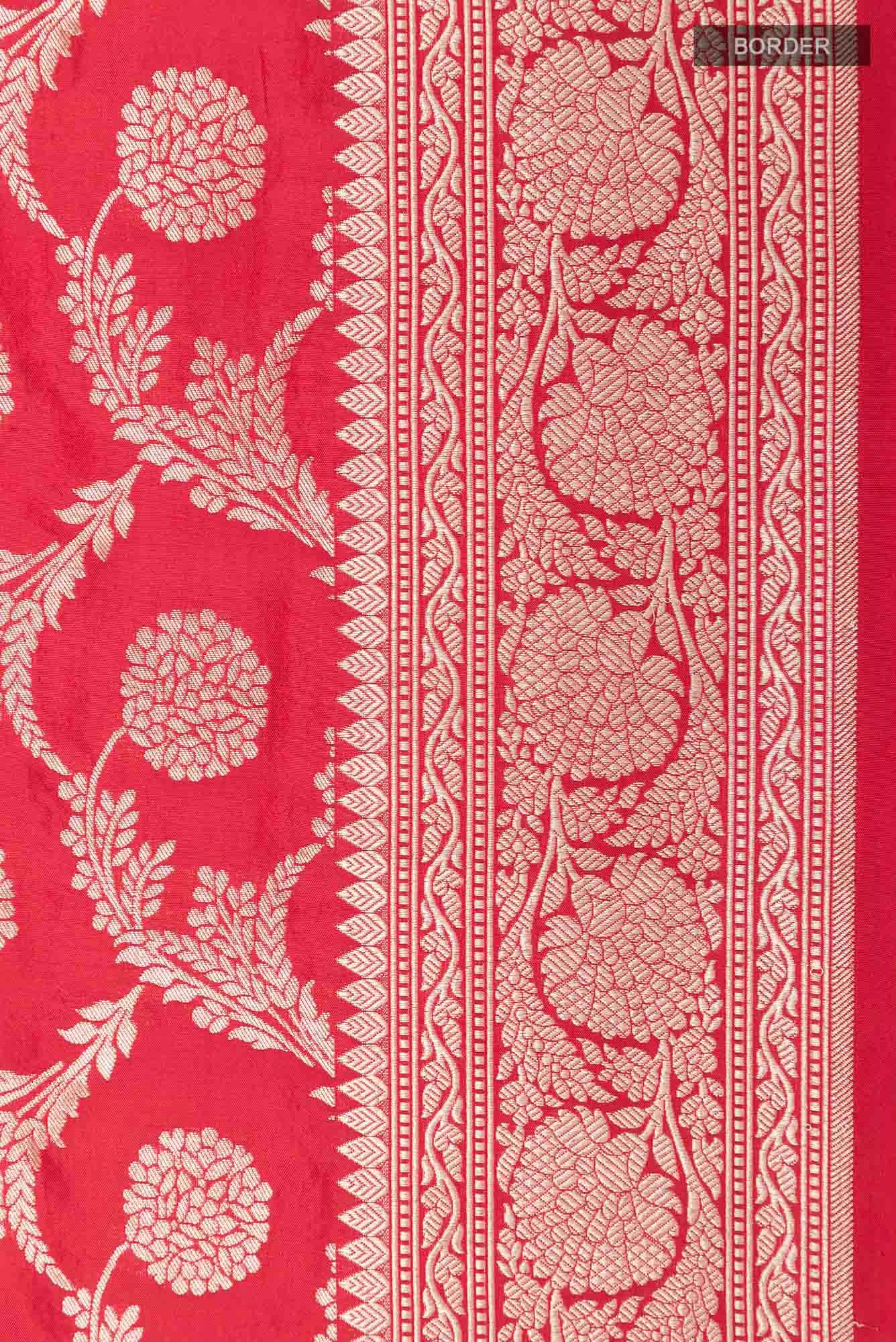 Red Blended Banarasi Silk Saree
