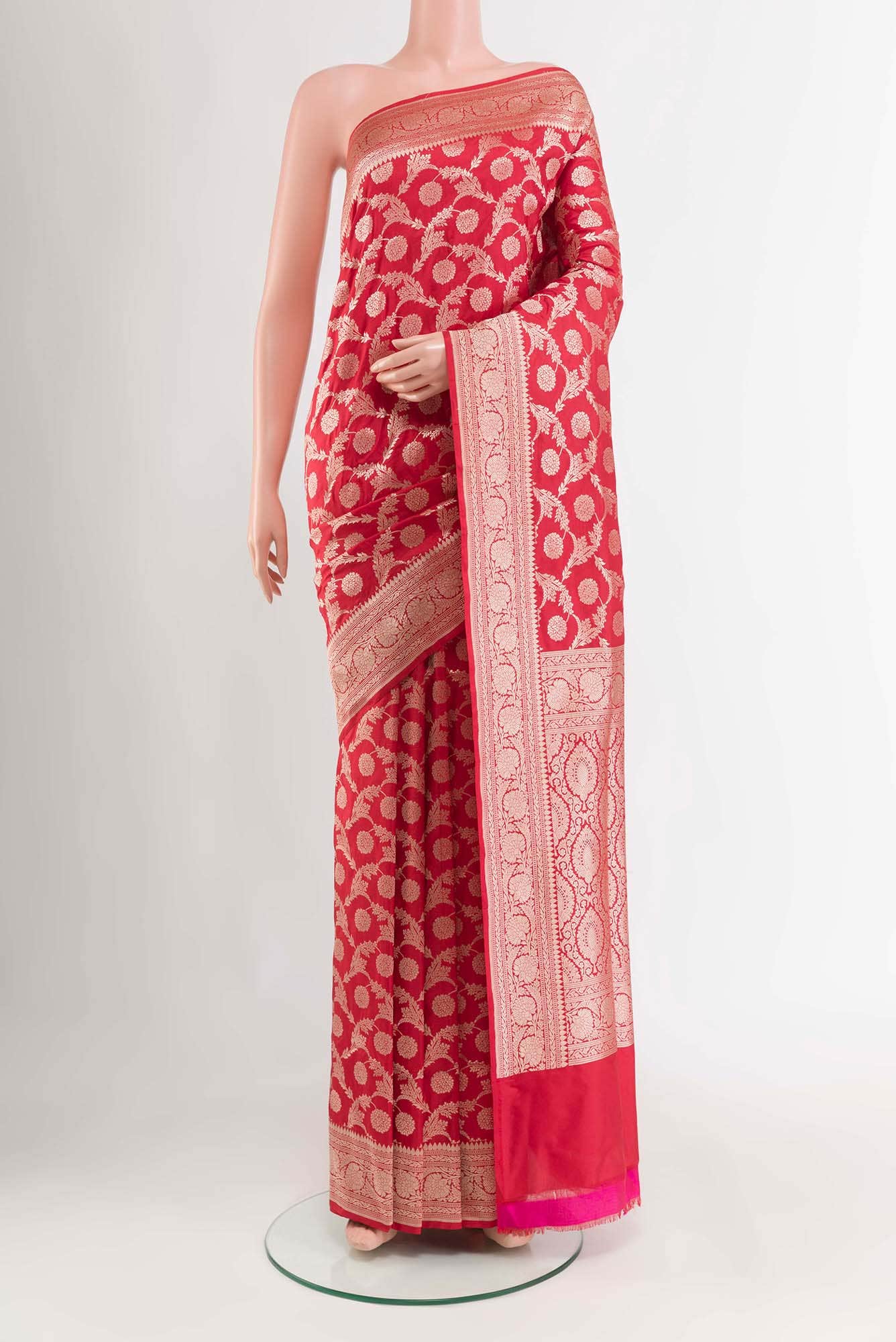 Red Blended Banarasi Silk Saree