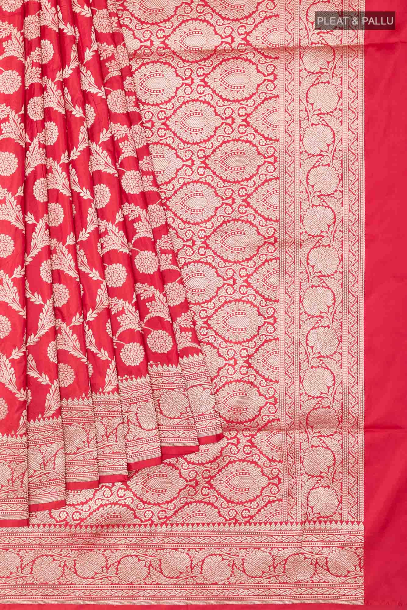 Red Blended Banarasi Silk Saree