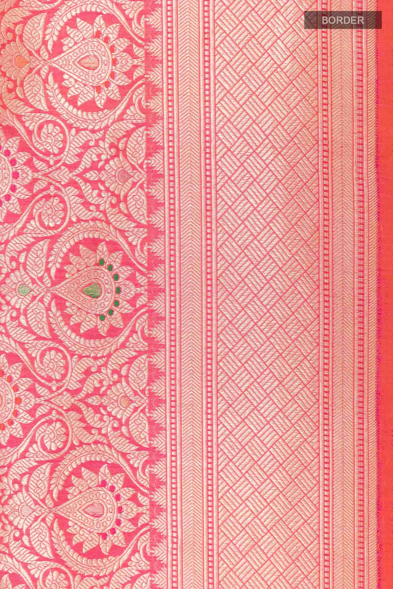 Orange Dual Tone Banarasi Silk Saree