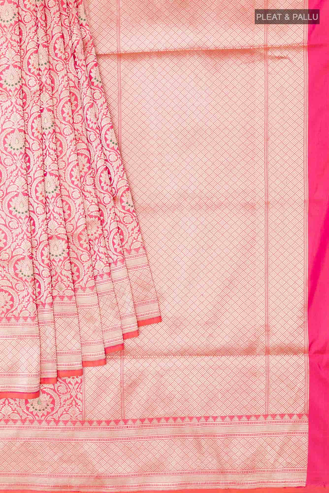 Orange Dual Tone Banarasi Silk Saree
