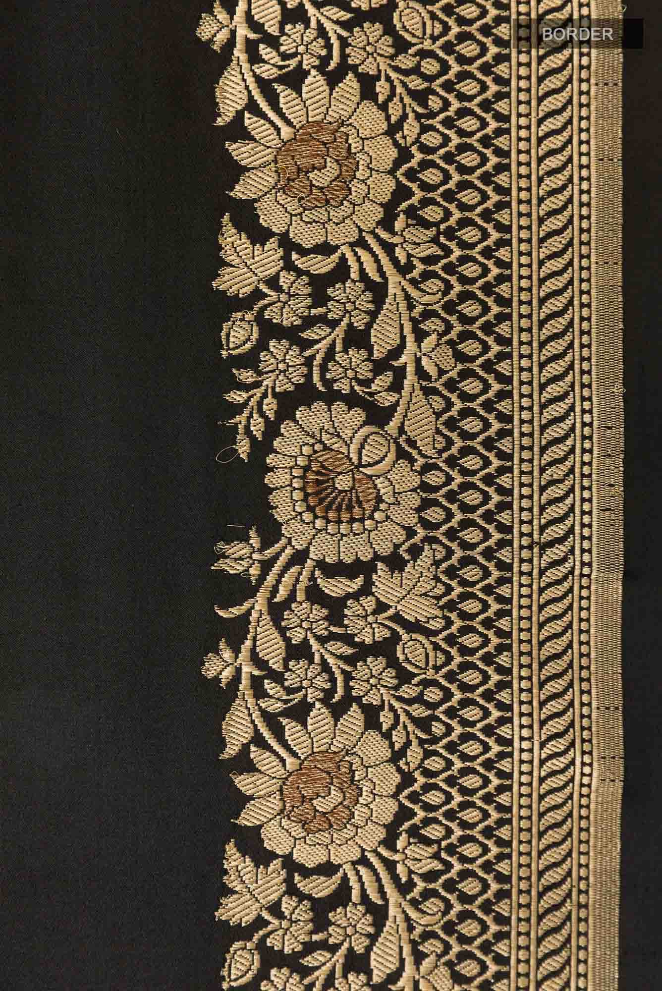 Black Banarasi Silk Saree