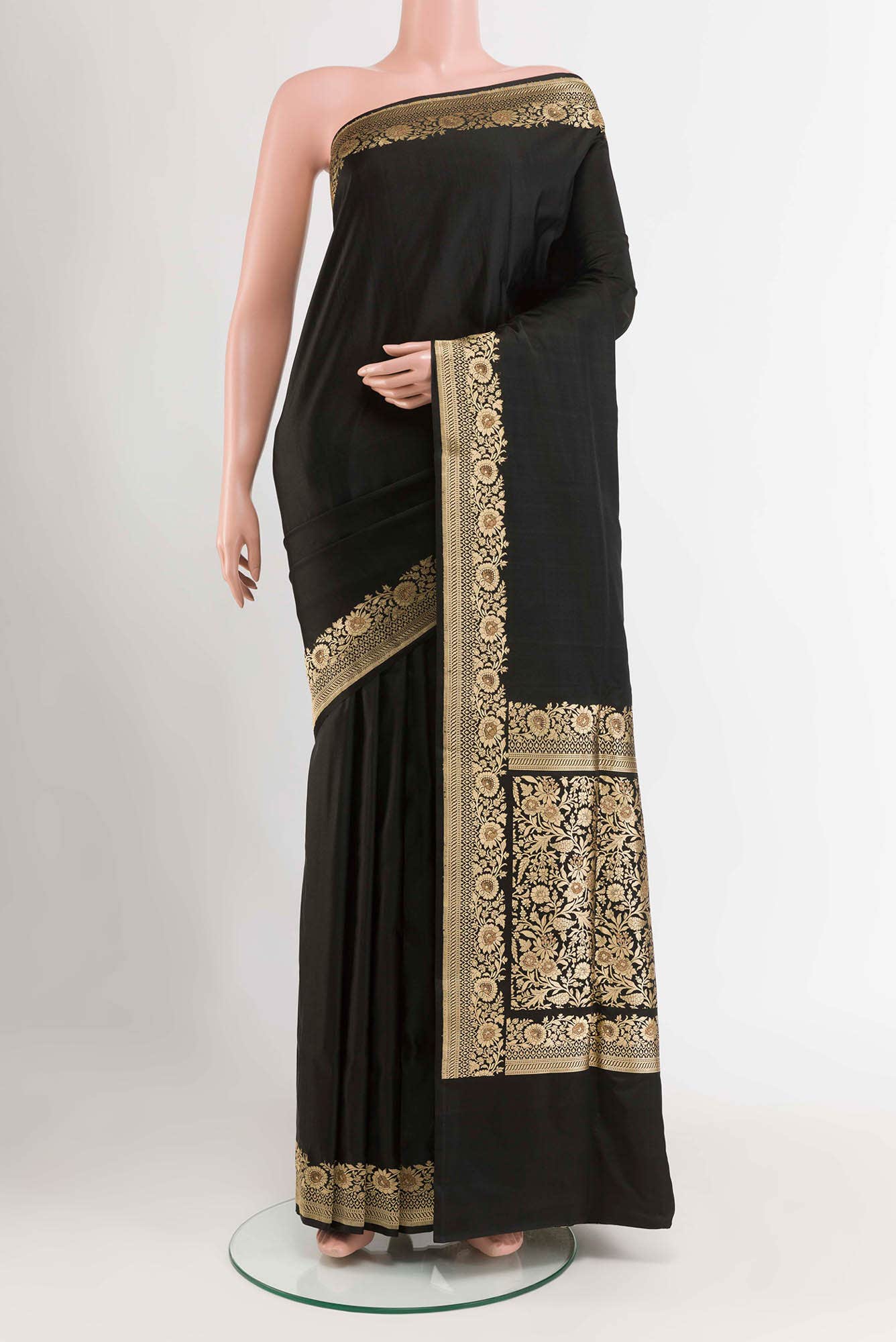 Black Banarasi Silk Saree