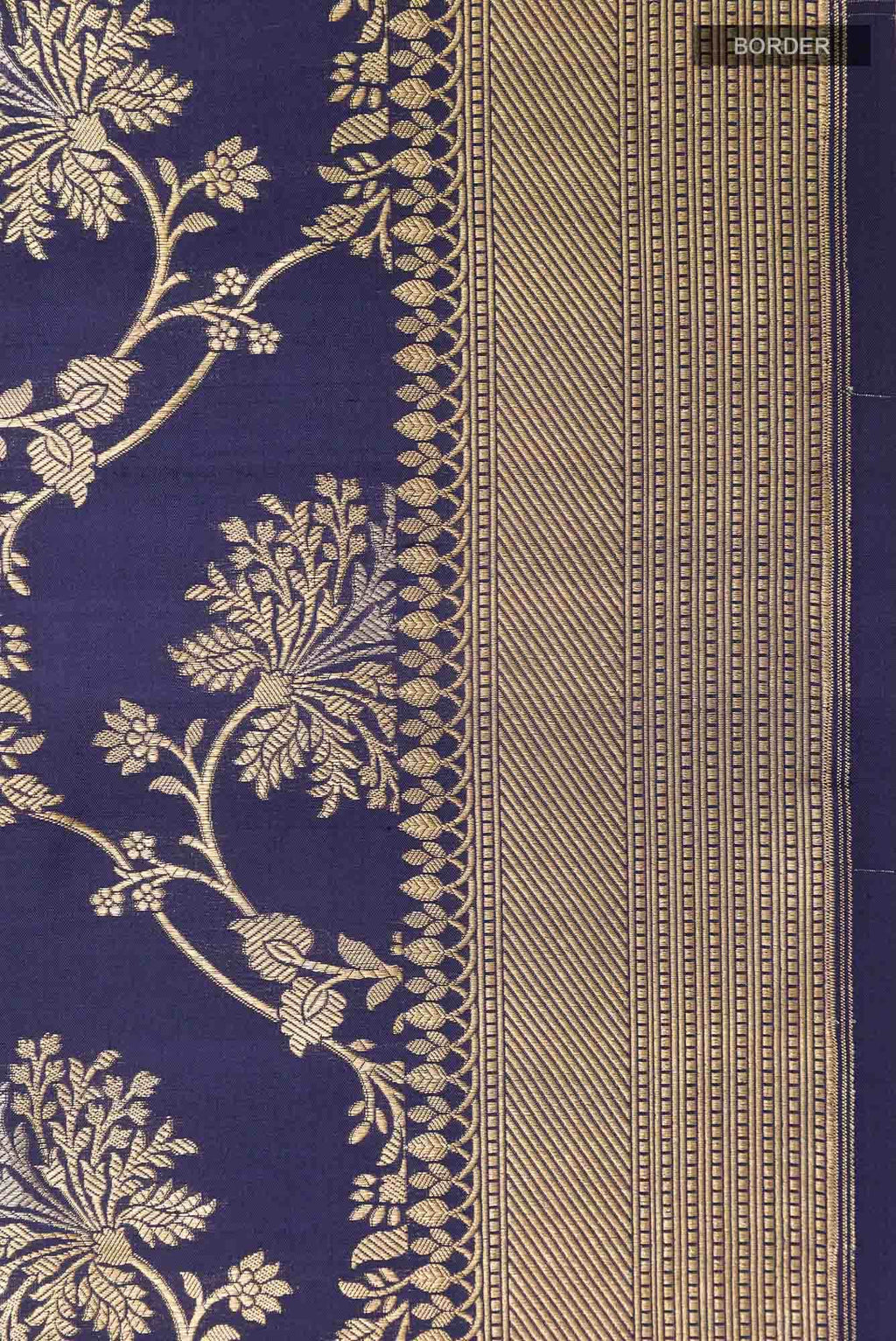 Dark Blue Banarasi Saree