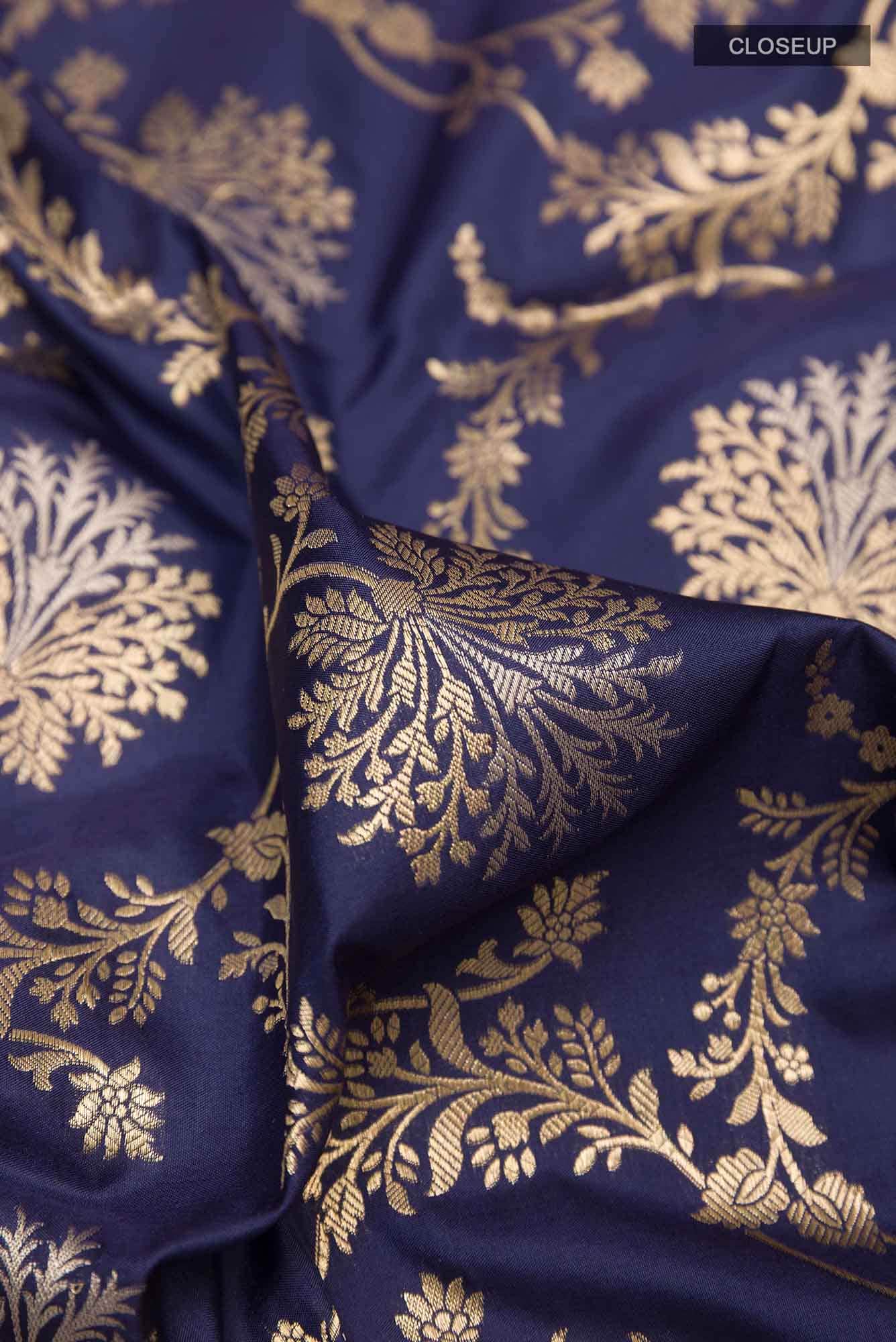 Dark Blue Banarasi Saree
