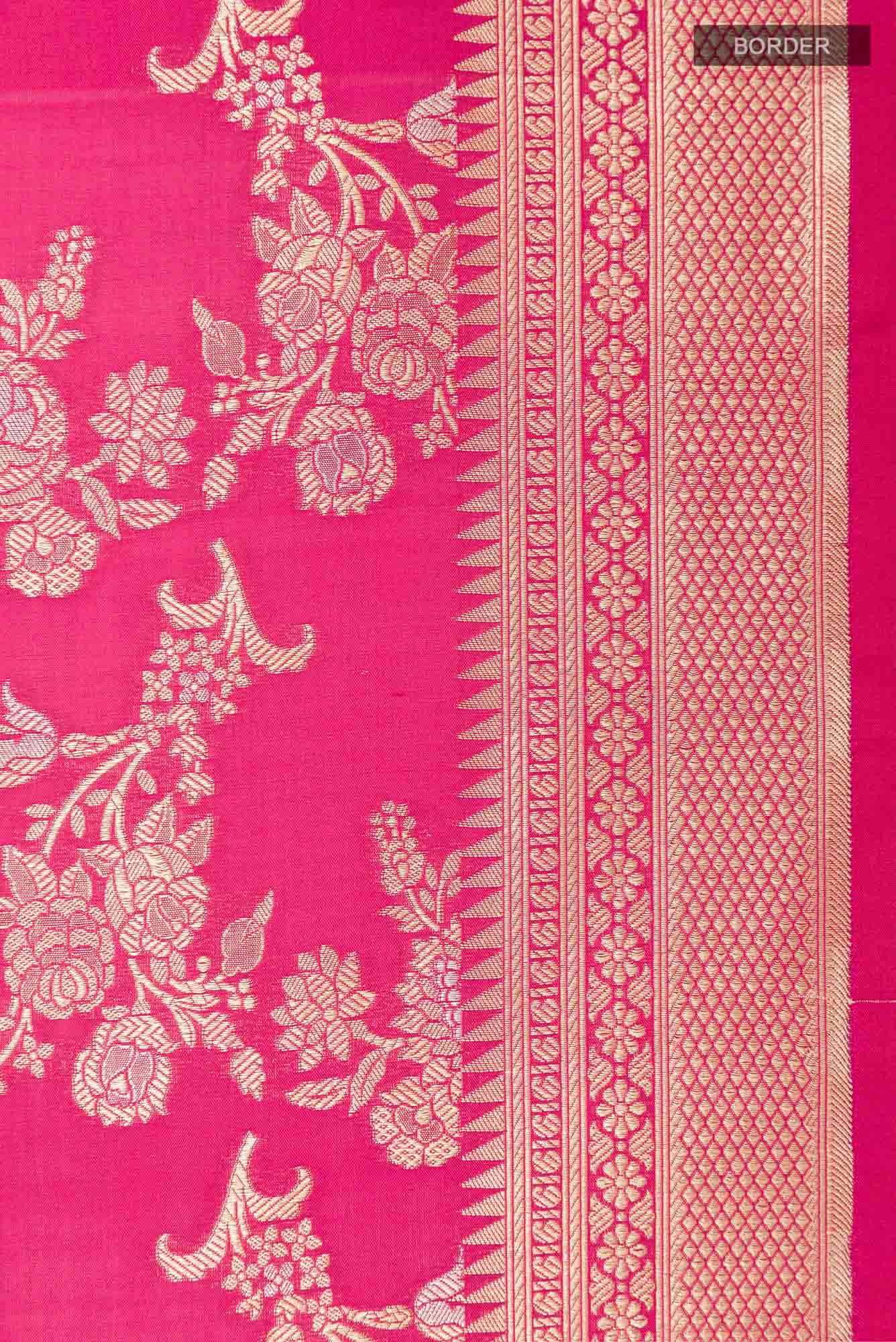 Pink Banarasi Silk Saree