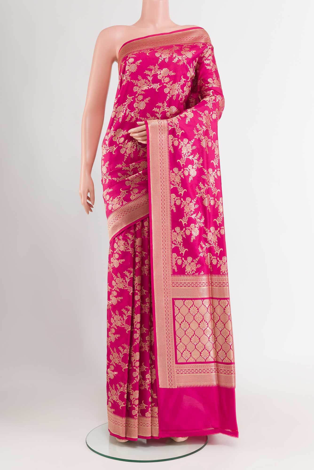 Pink Banarasi Silk Saree