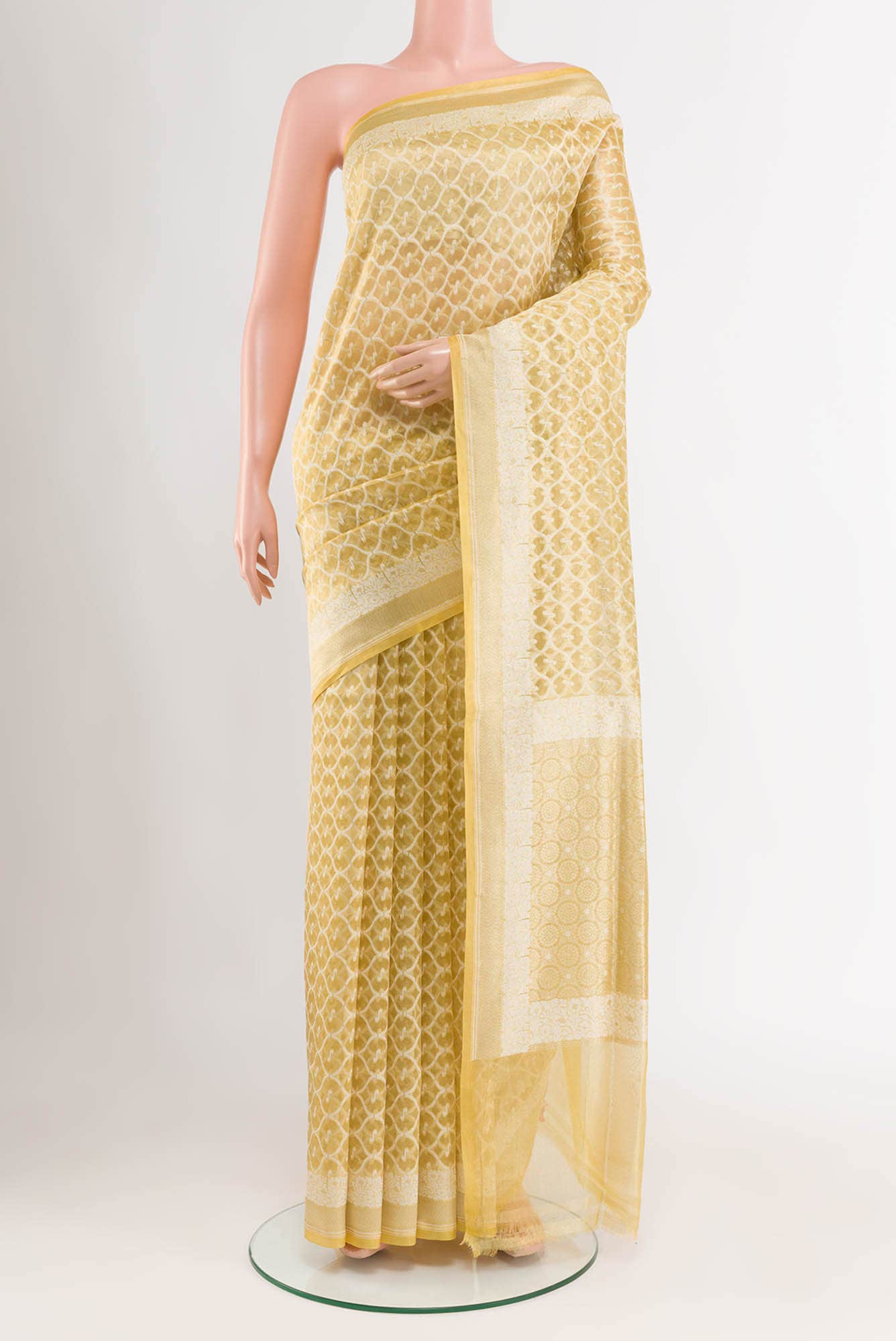 Golden Banarasi Tissue Silk Saree
