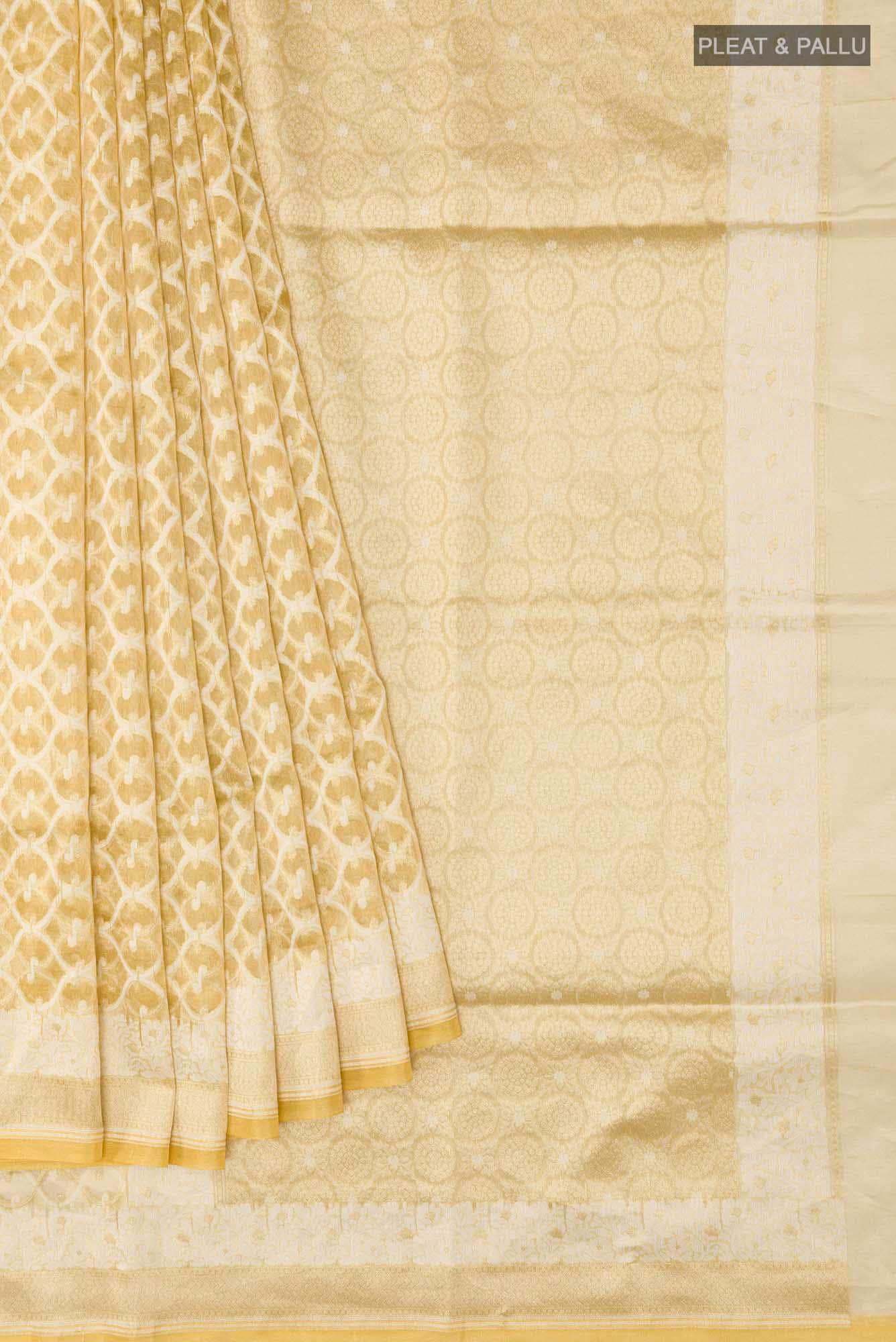 Golden Banarasi Tissue Silk Saree
