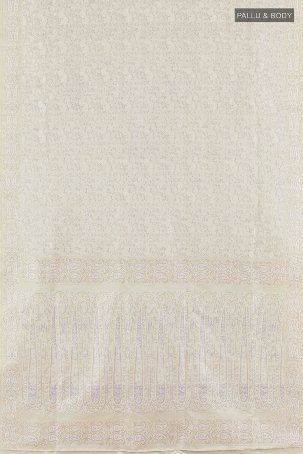 Grey Banarasi Tanchoi Silk Saree