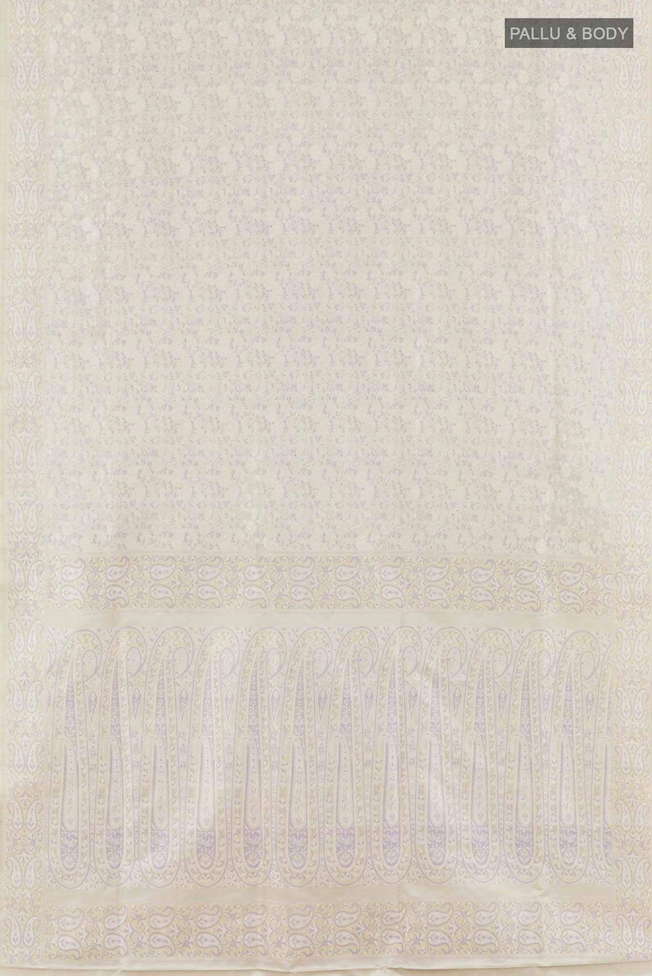 Grey Banarasi Tanchoi Silk Saree