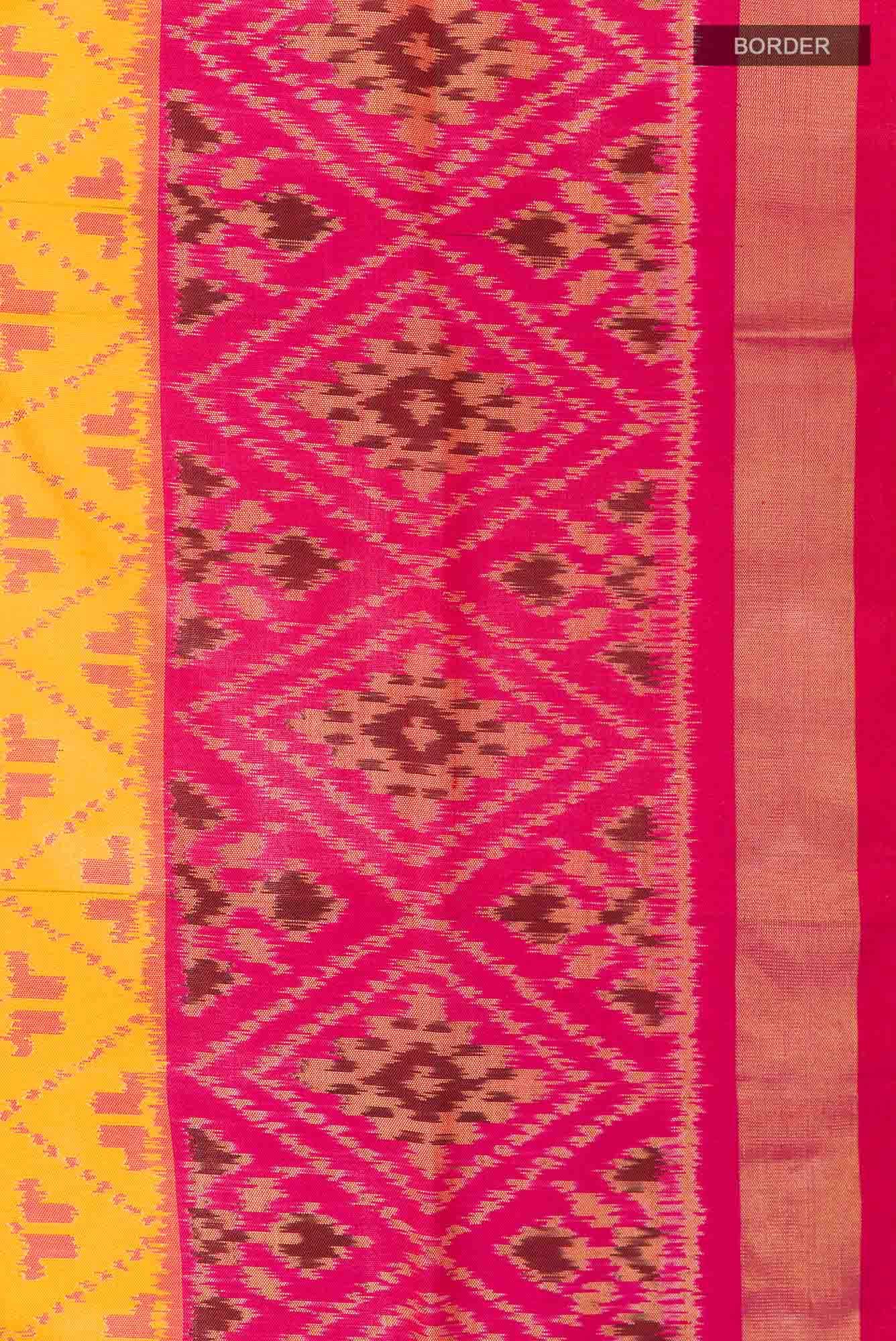 Mustard Rajkot Patola Silk Saree