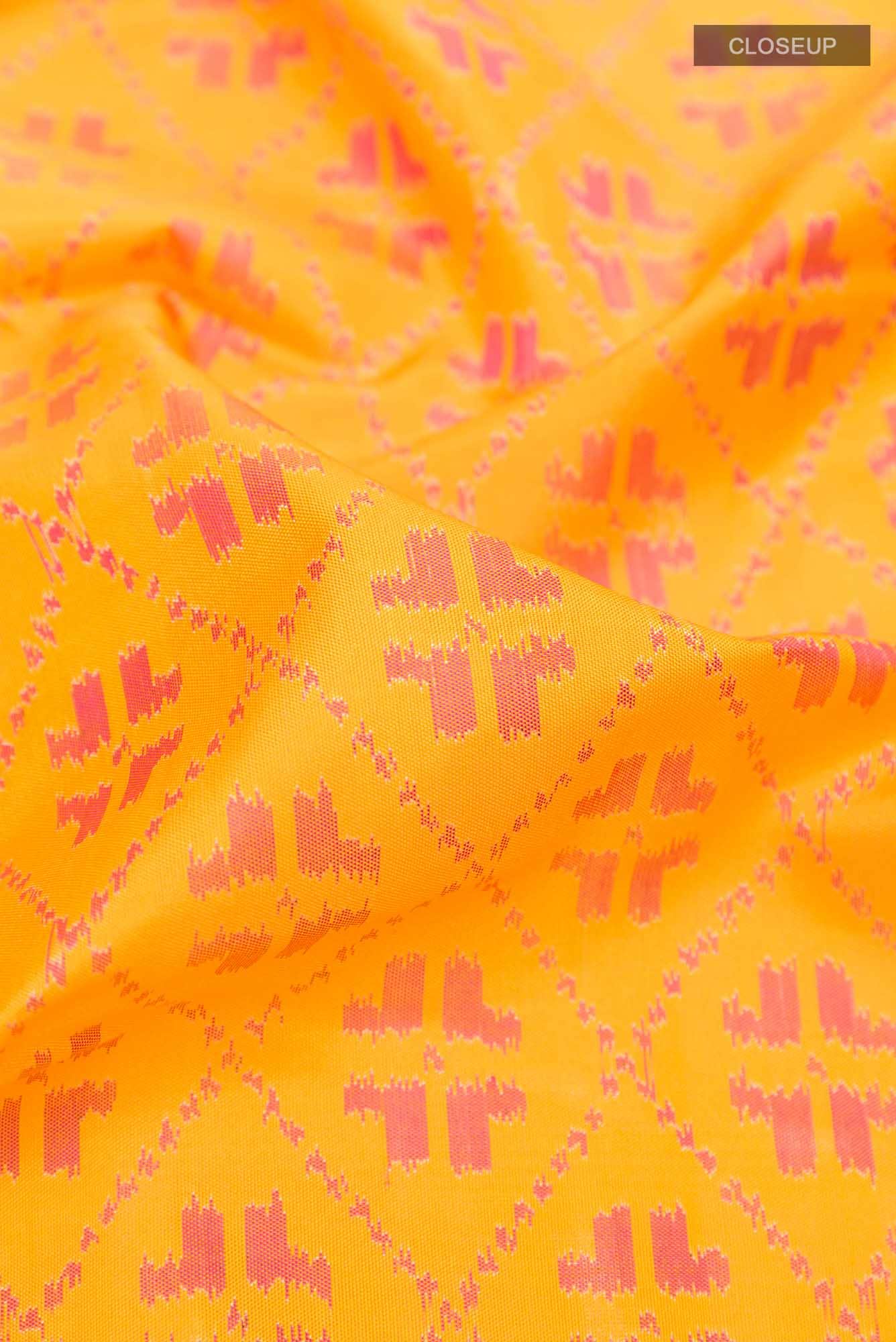 Mustard Rajkot Patola Silk Saree