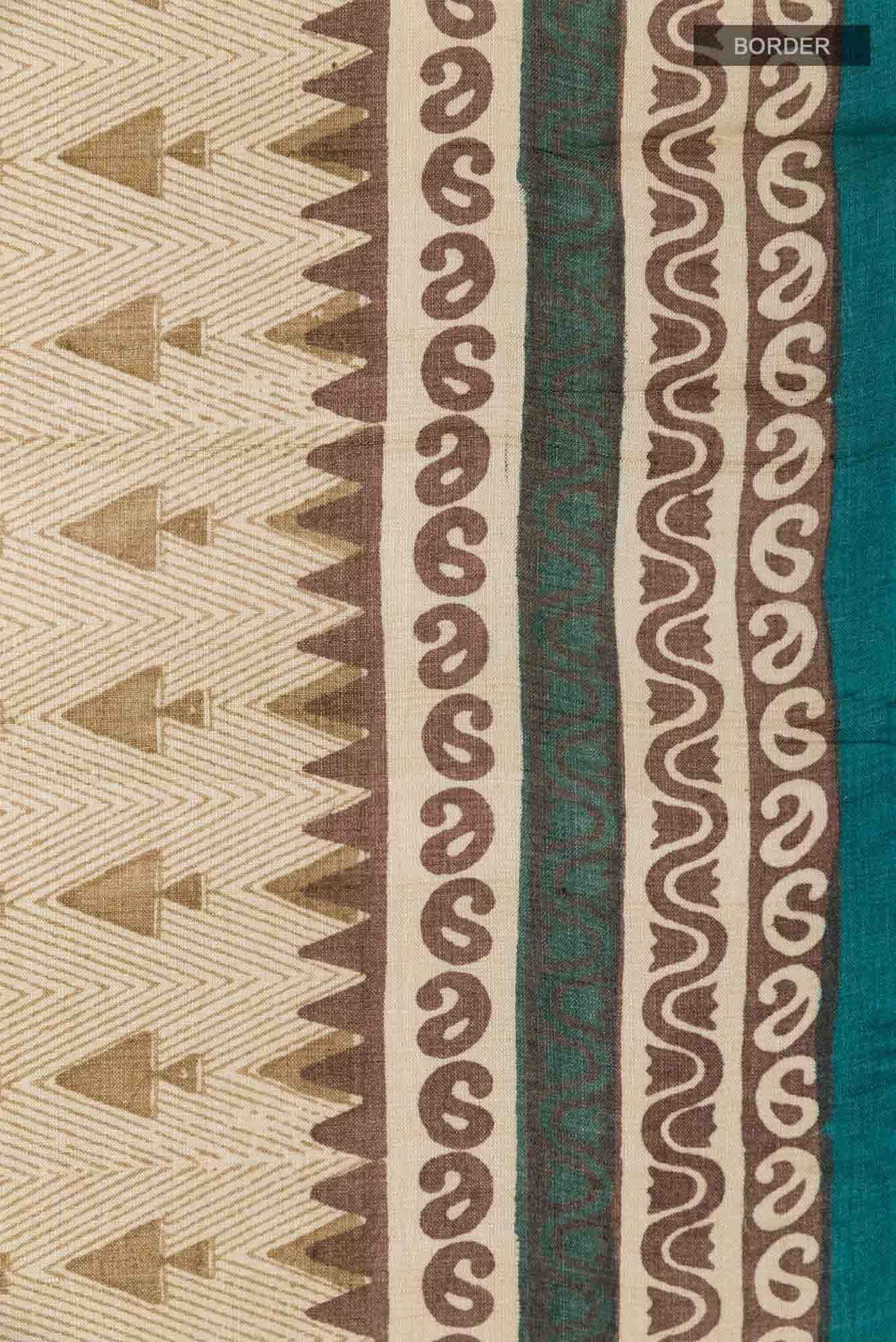 Beige Tussar Saree