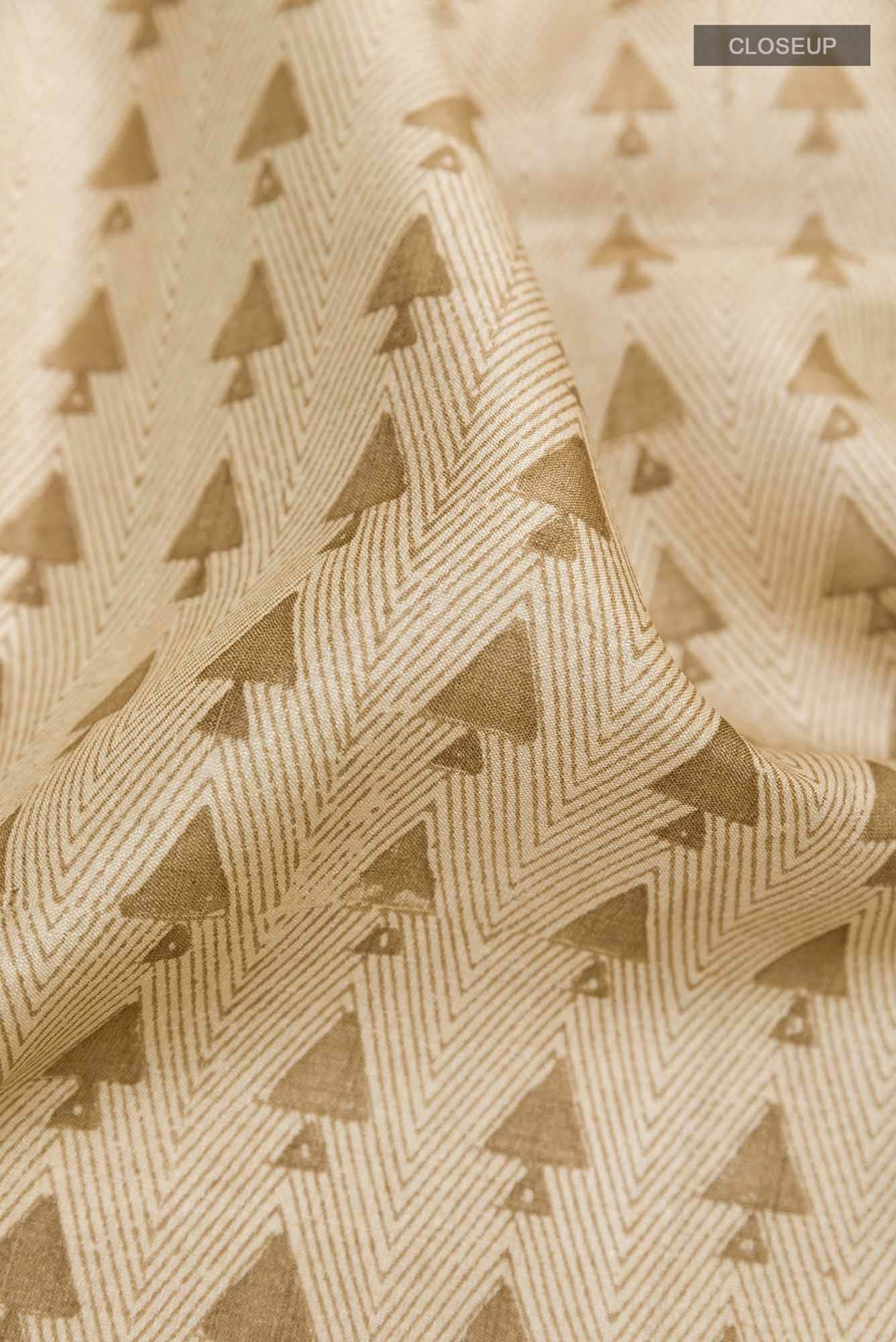 Beige Tussar Saree