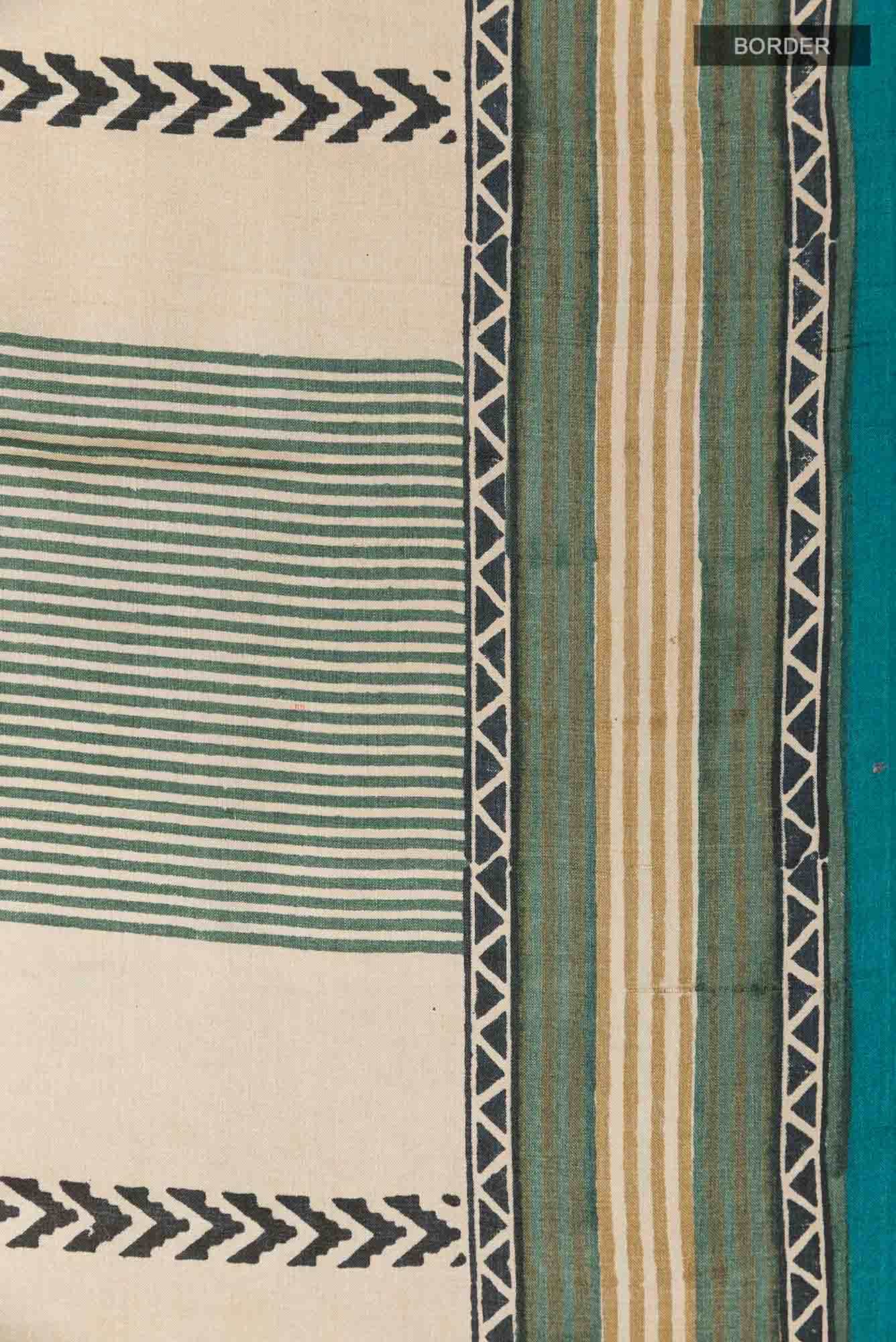 Beige Tussar Silk Saree