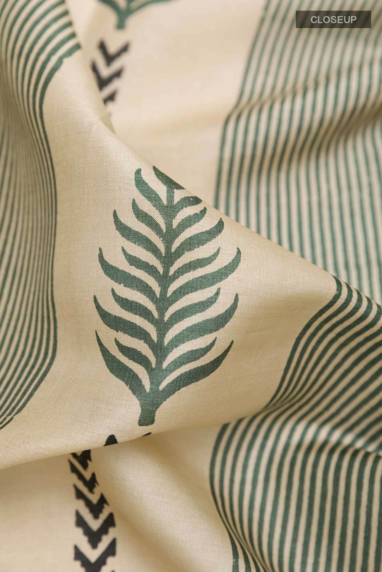 Beige Tussar Silk Saree