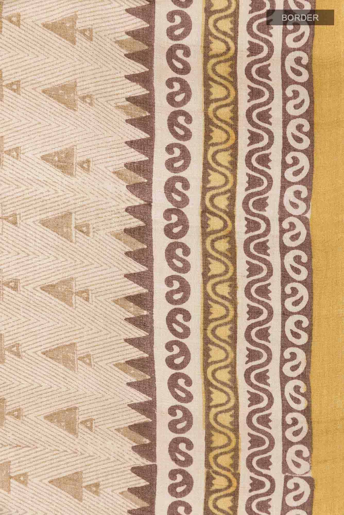 Beige Tussar Saree