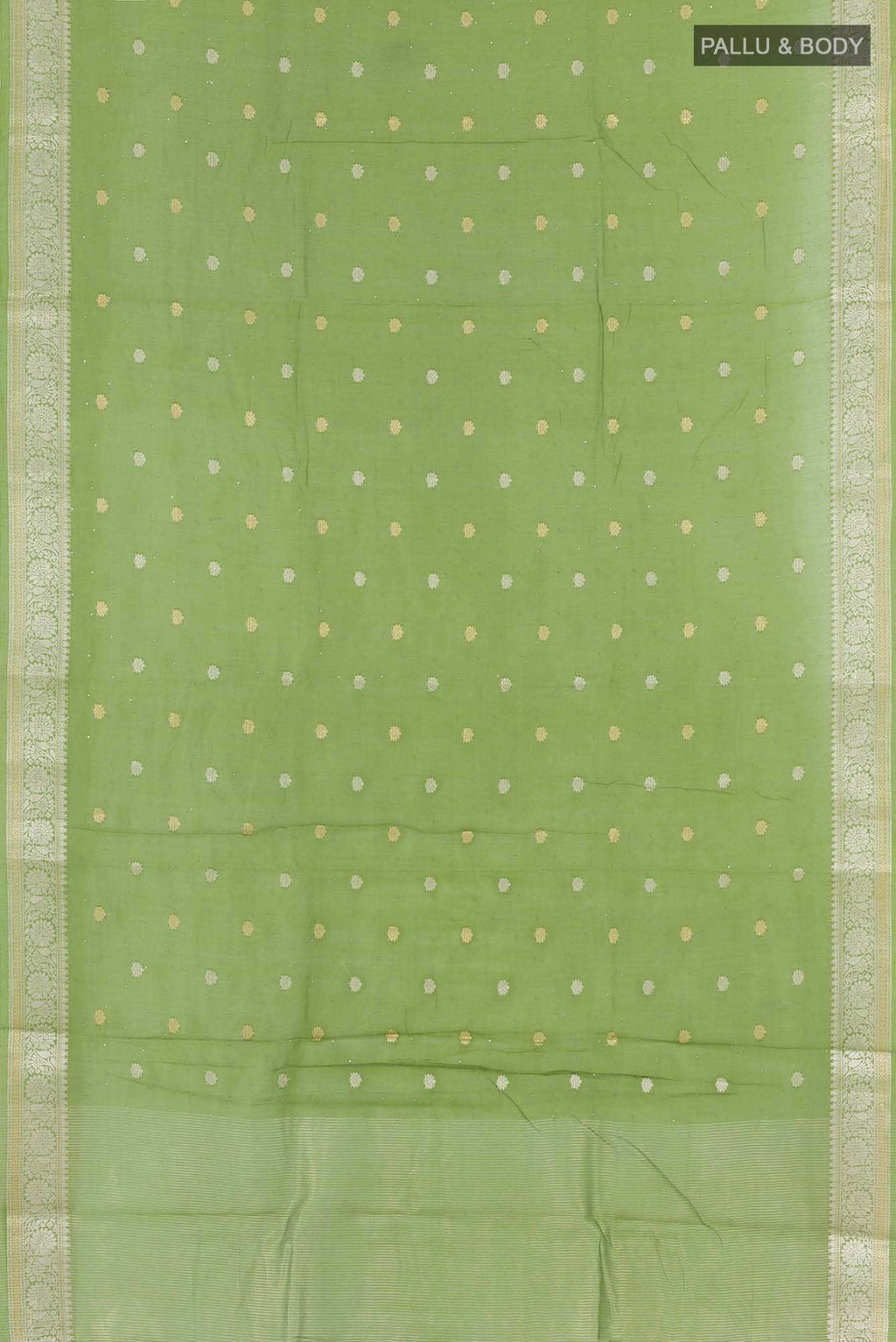Green Blended Tussar Silk Saree