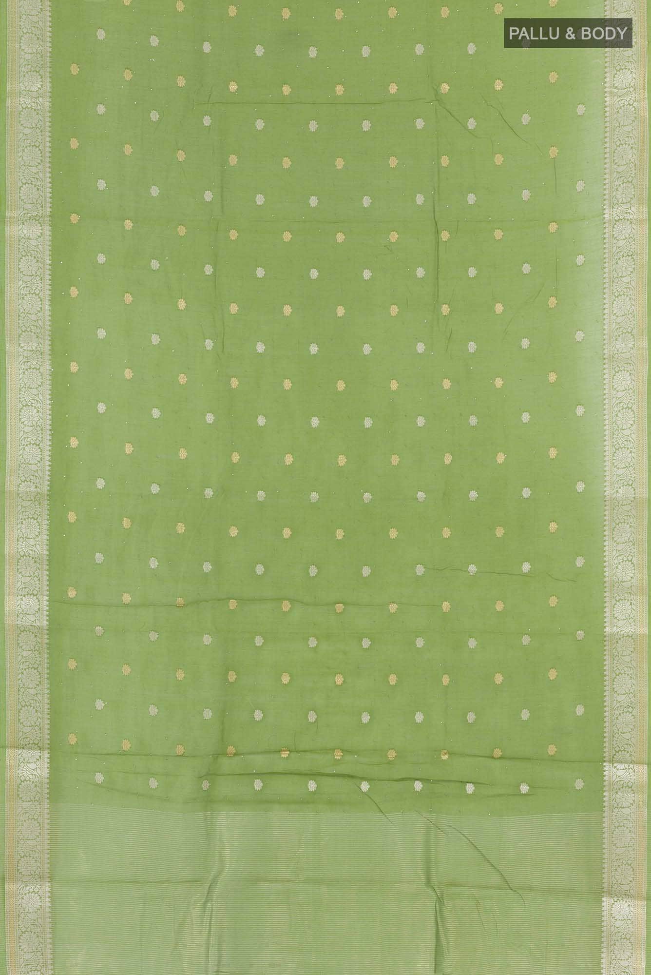 Green Blended Tussar Silk Saree
