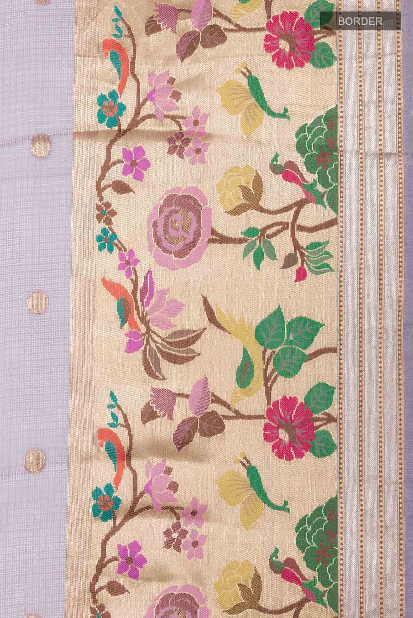 Lavender Kota Cotton Saree