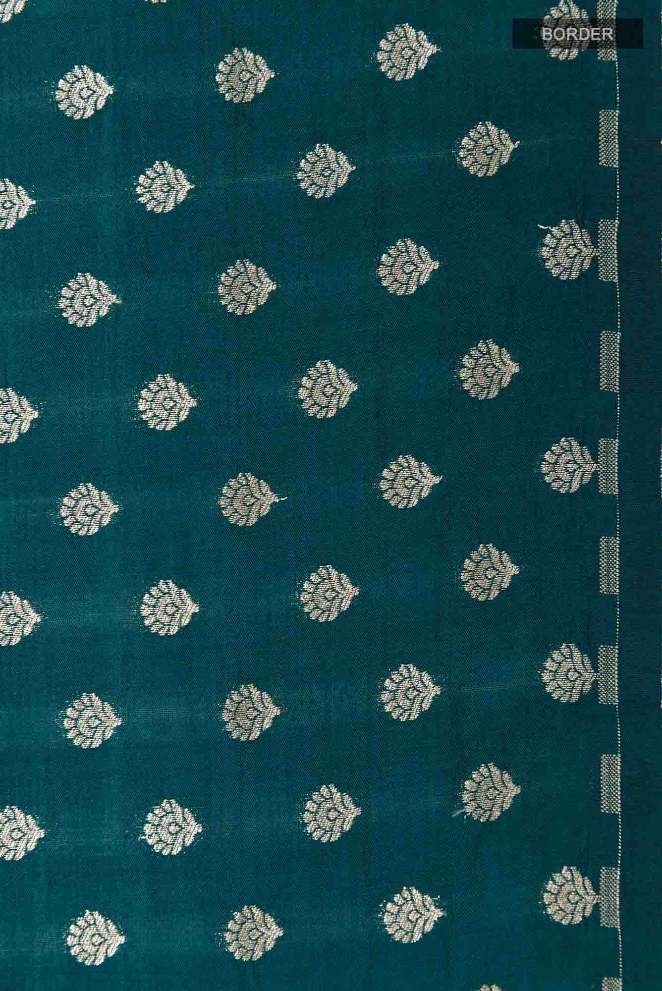 Dark Blue Banarasi Tussar Silk Saree