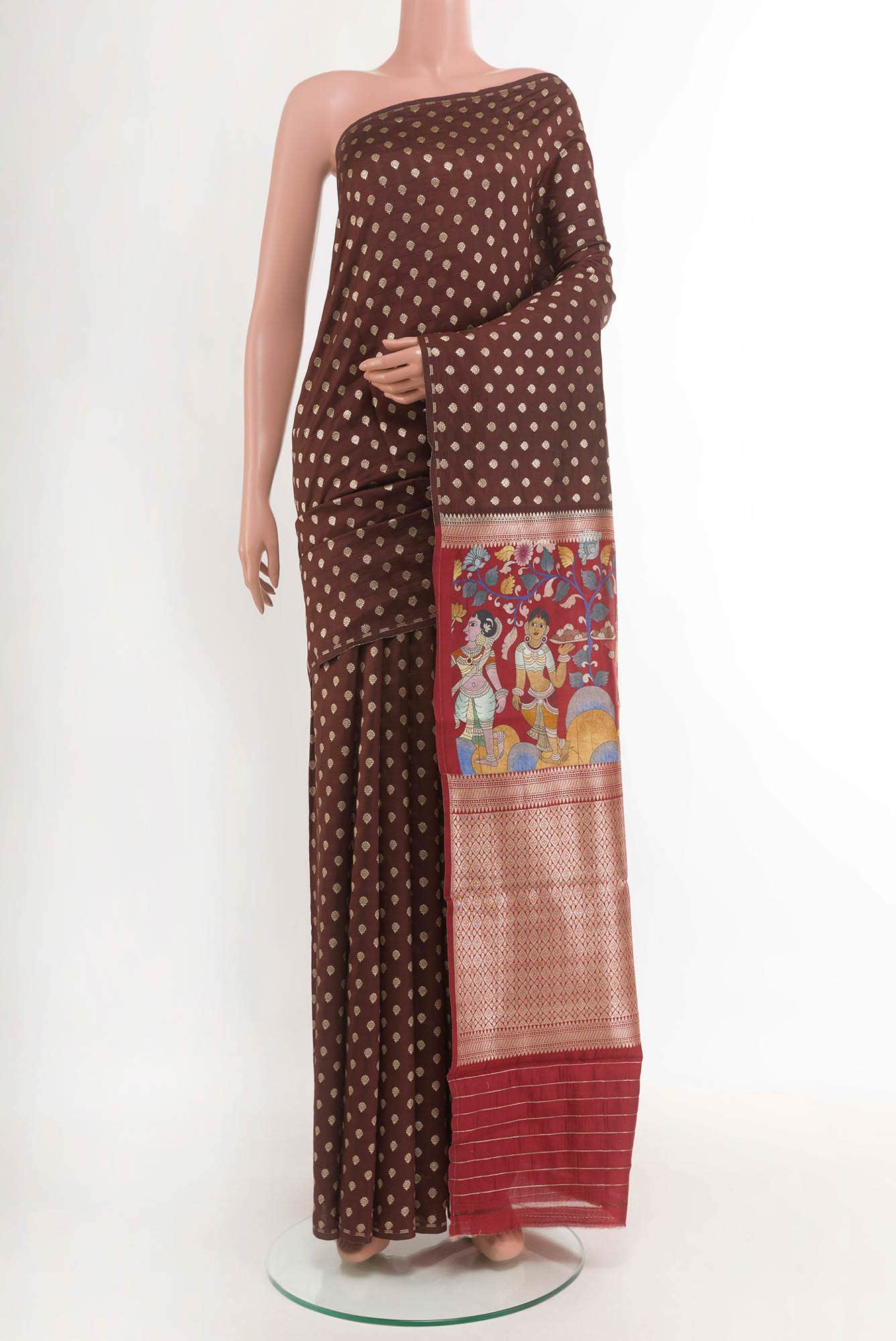 Brown Tussar Saree