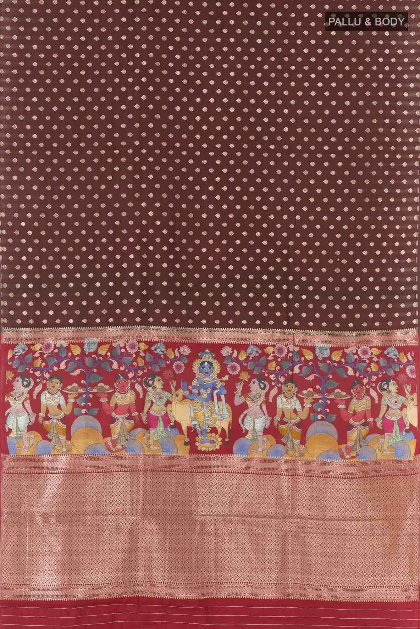 Brown Tussar Saree