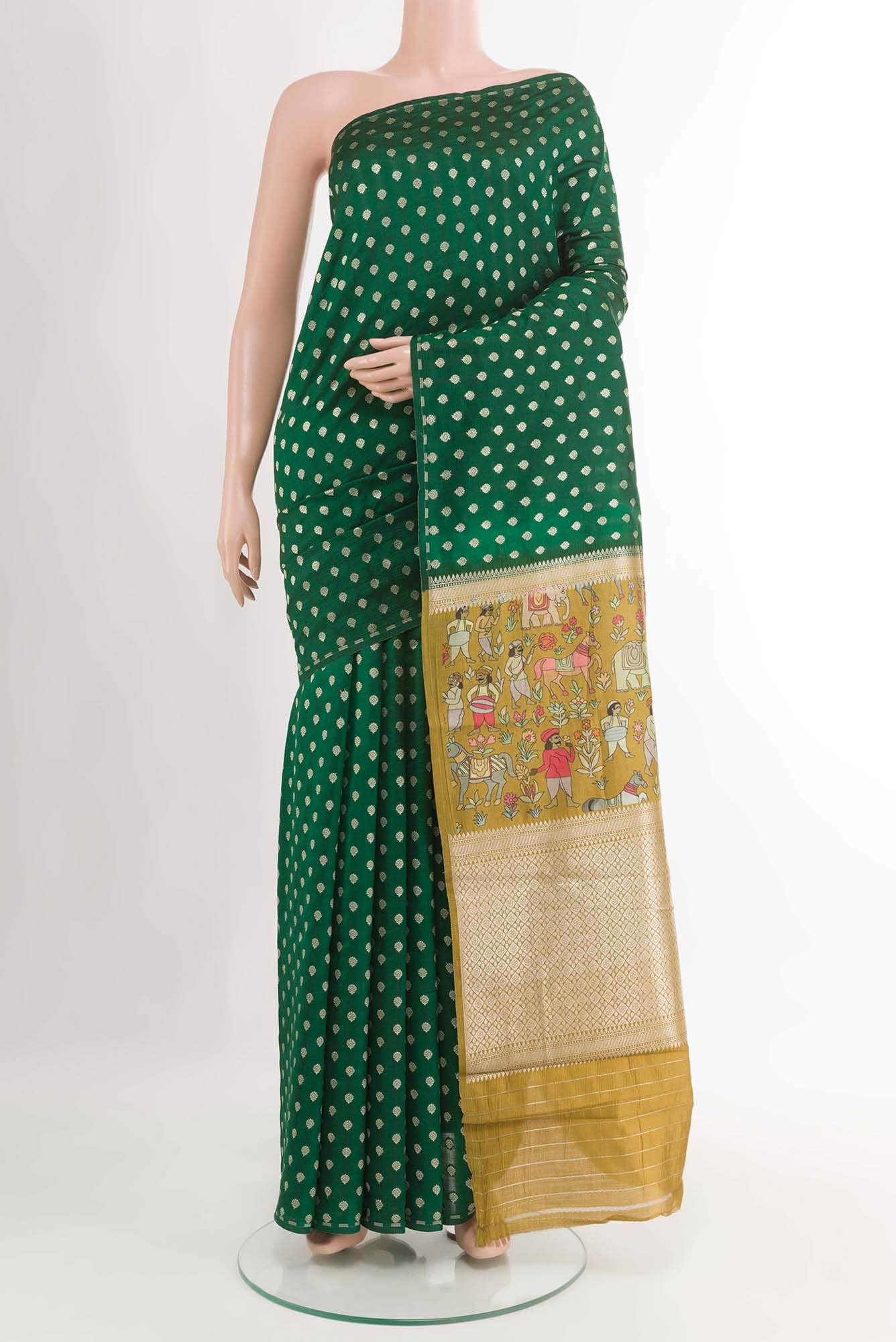 Green Tussar Saree