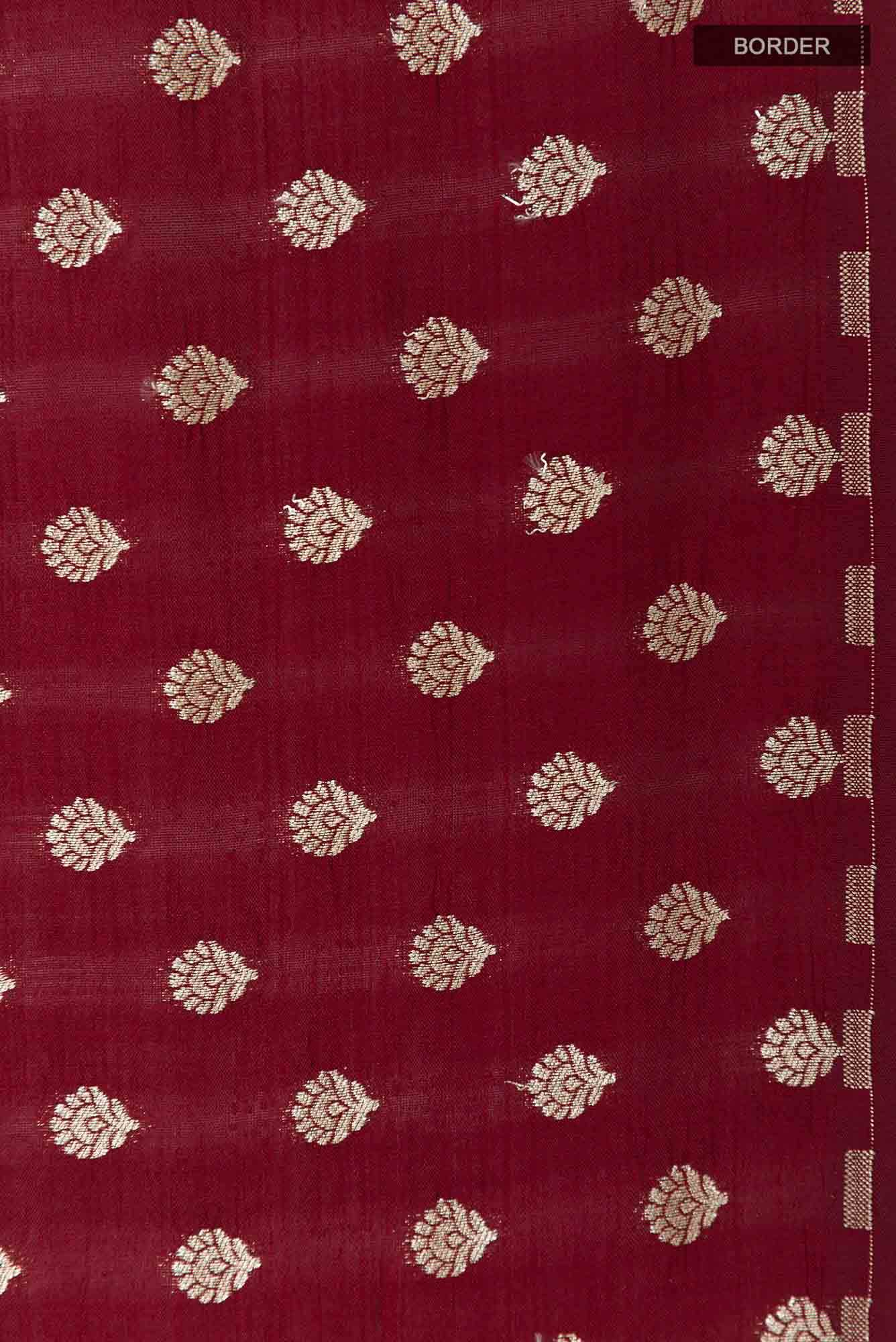 Maroon Tussar Saree