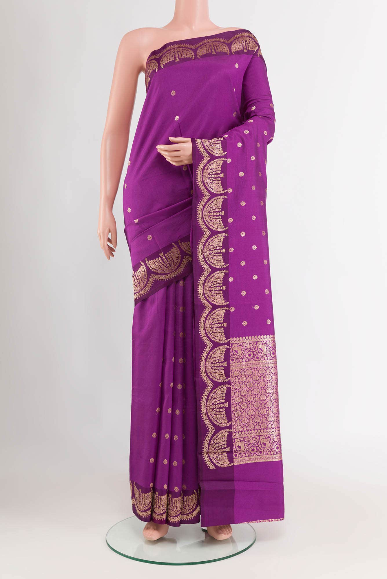 Magenta Banarasi Katan Silk Saree