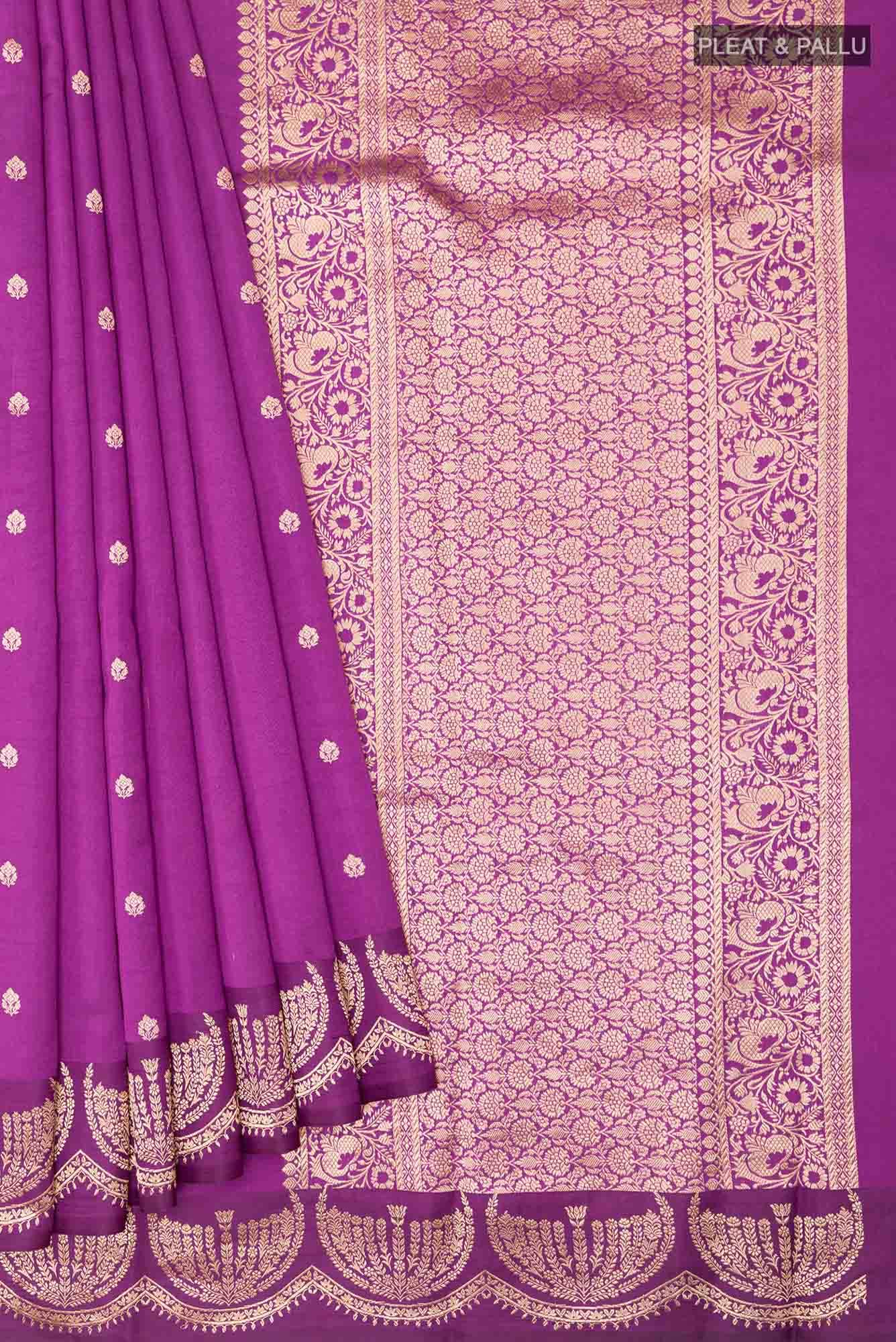 Magenta Banarasi Katan Silk Saree