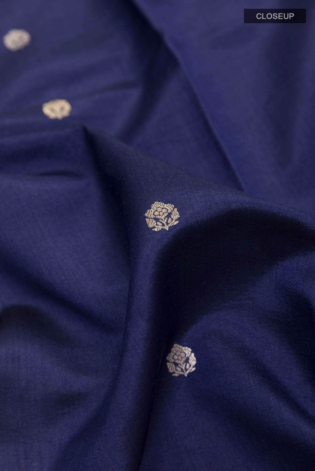 Dark Blue Banarasi Katan Silk Saree