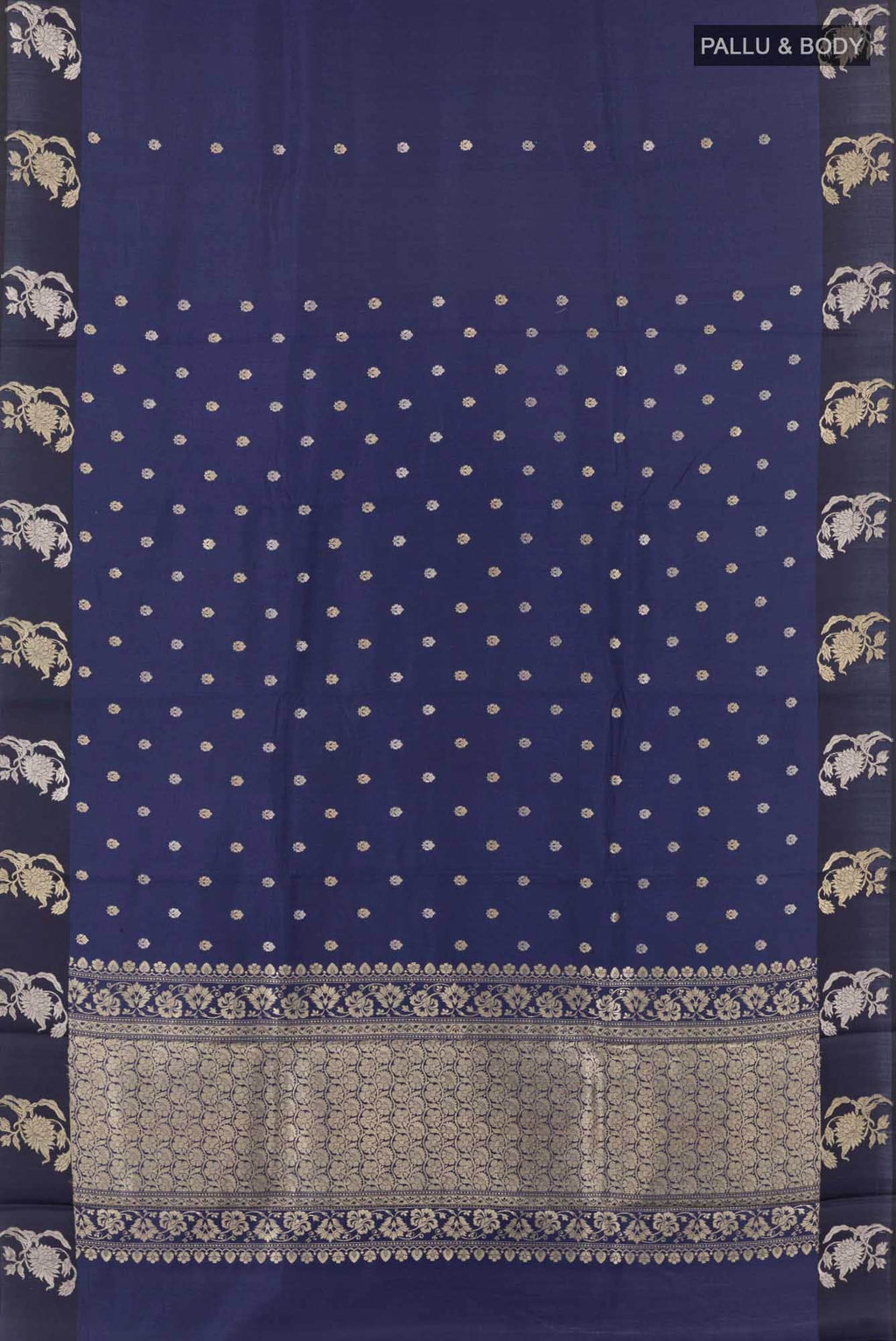 Dark Blue Banarasi Katan Silk Saree